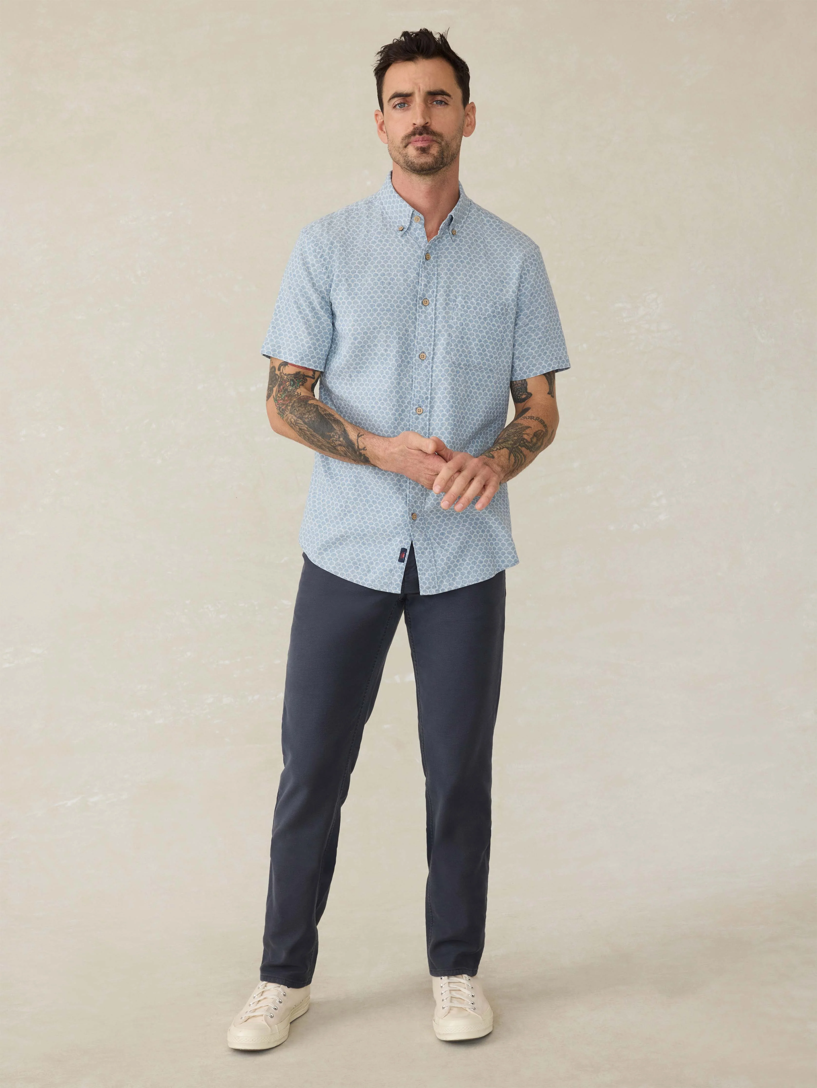 Short- Sleeve Breeze Shirt - Fish Scale Redux