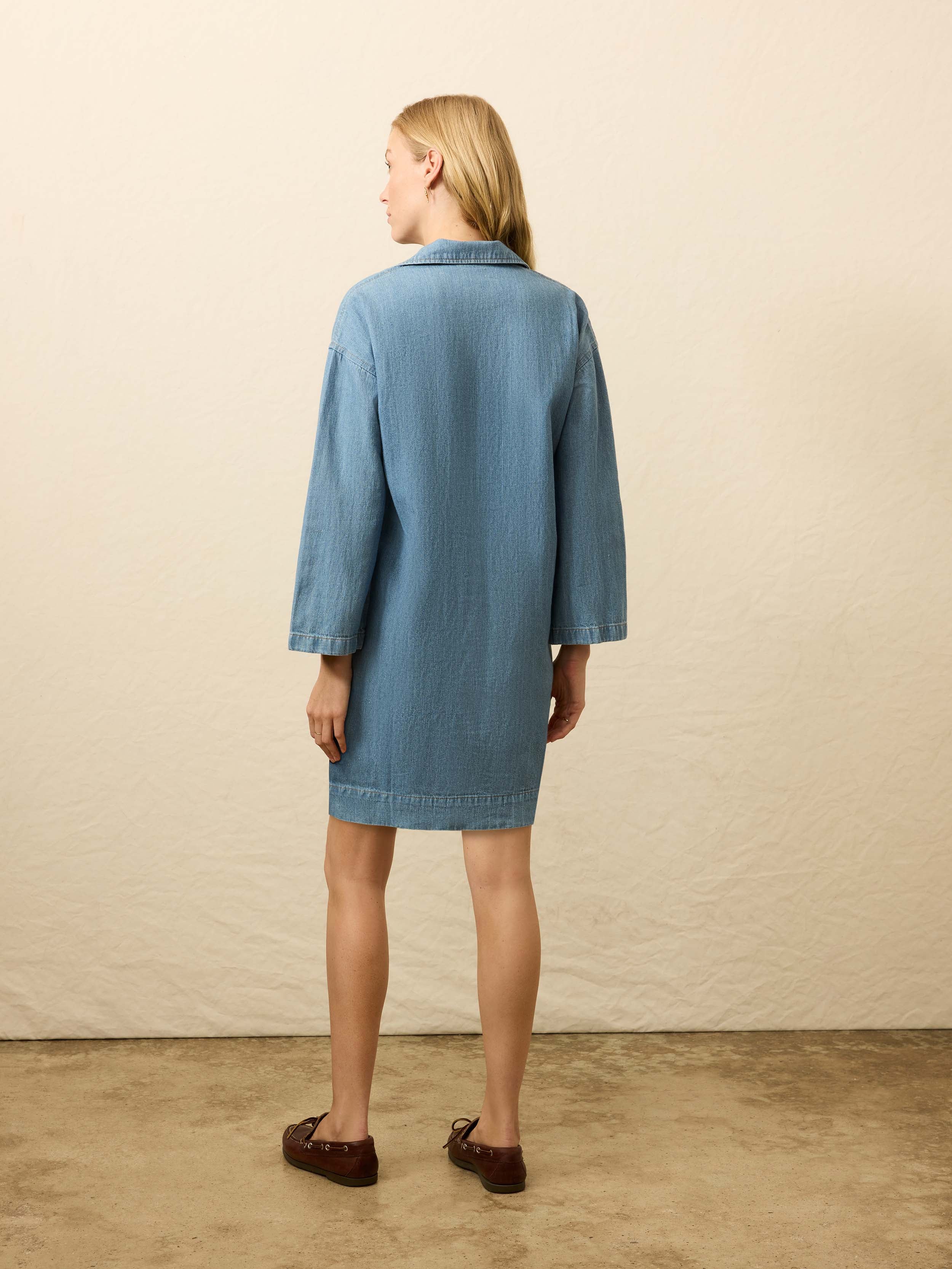 Linen Denim Sail Away Dress - Bluecrest Wash