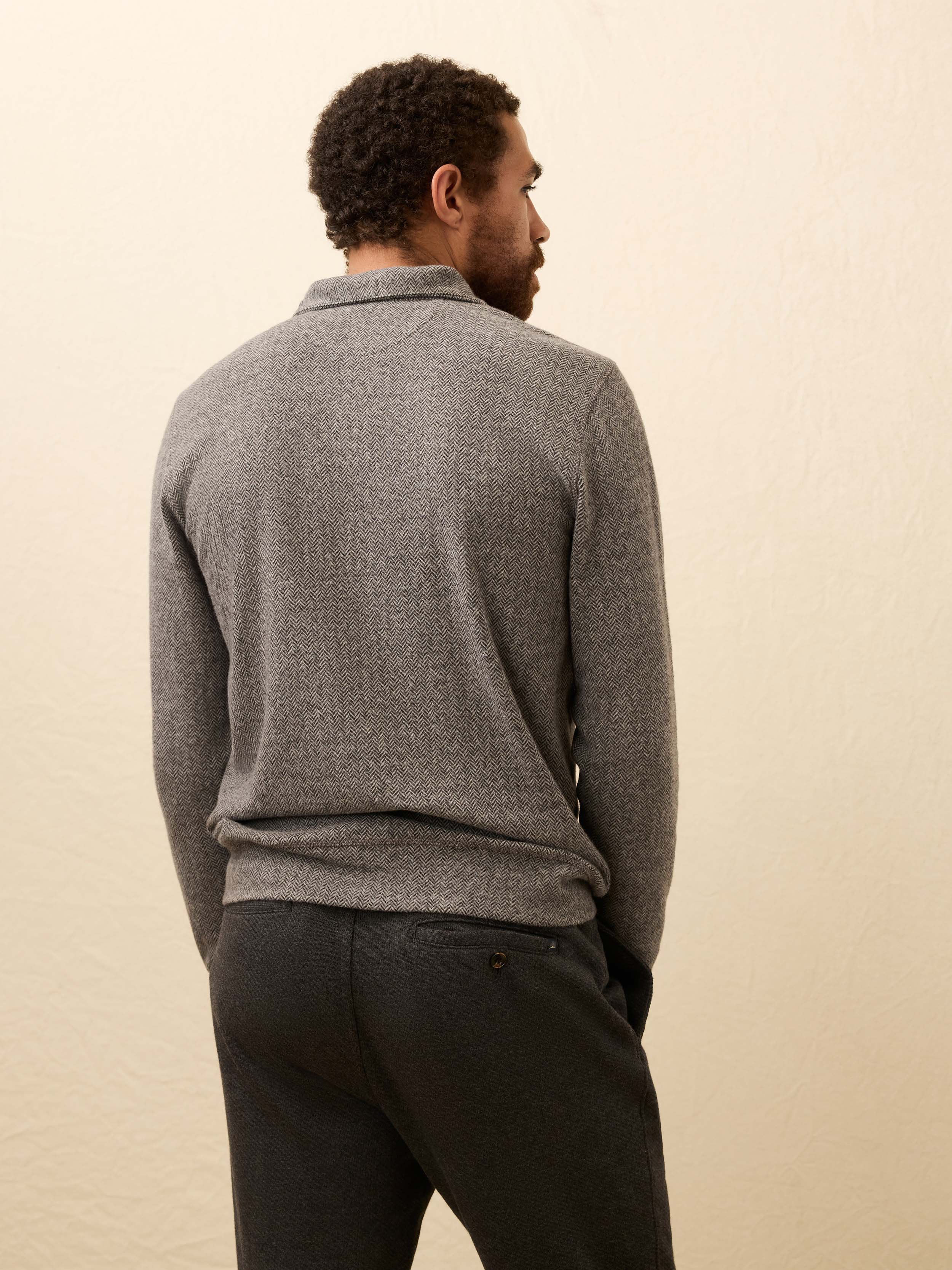 Legend Sweater Quarter Zip - Alpine Grey Herringbone