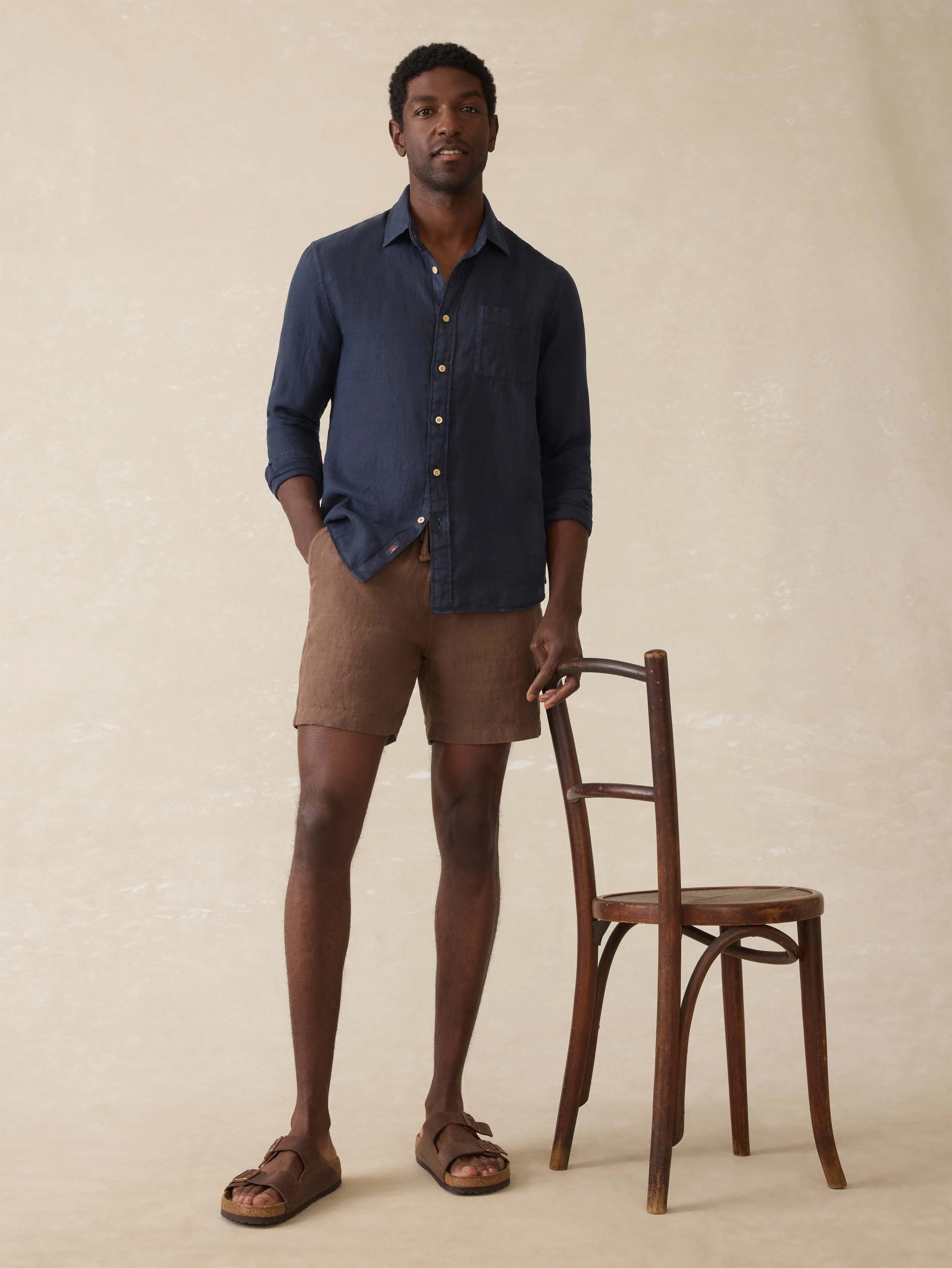 Laguna Linen Shirt - Island Navy