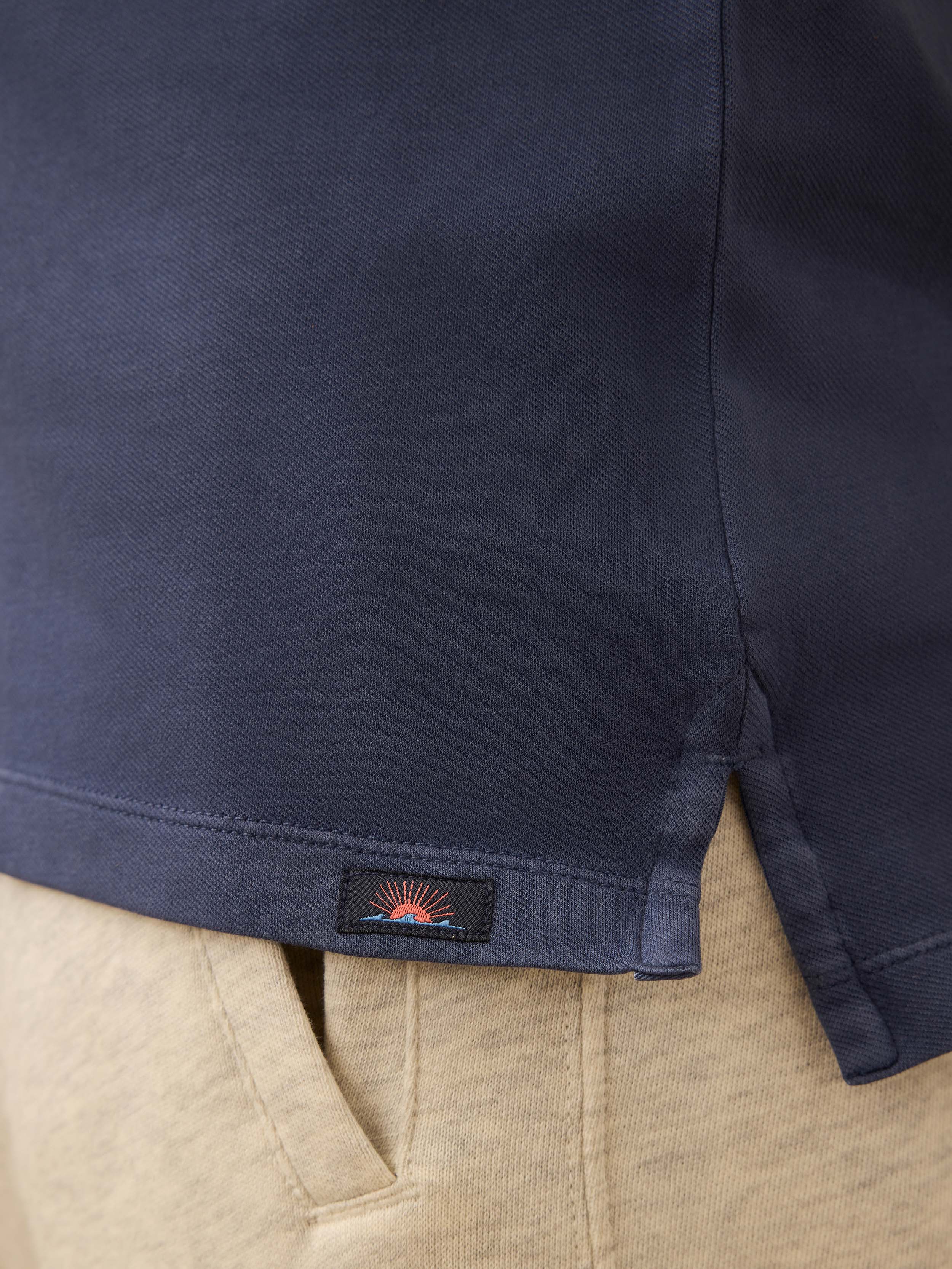 Long-Sleeve Field Knit Polo - Blue Nights