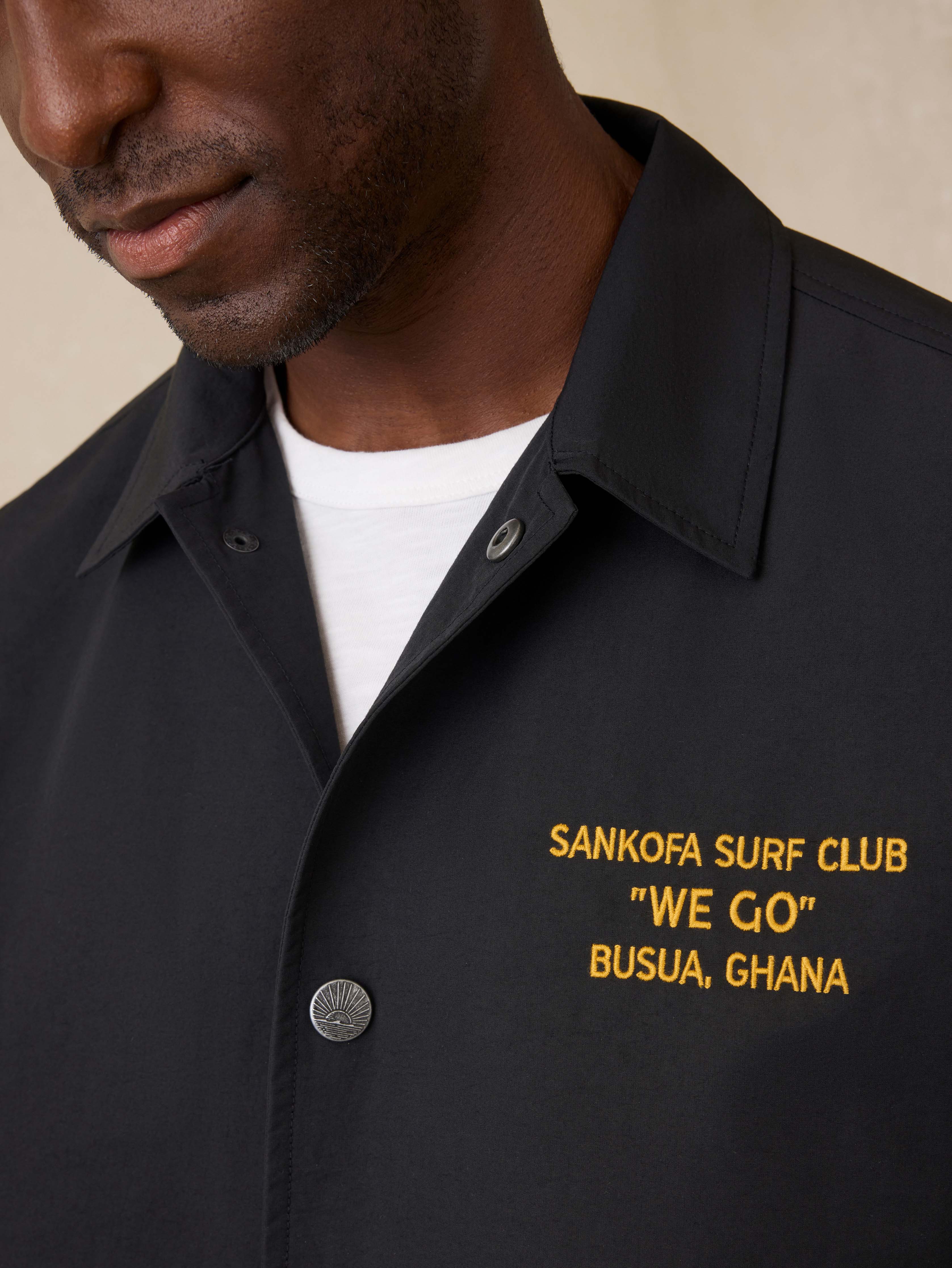 Surf Ghana Coaches Jacket - Black