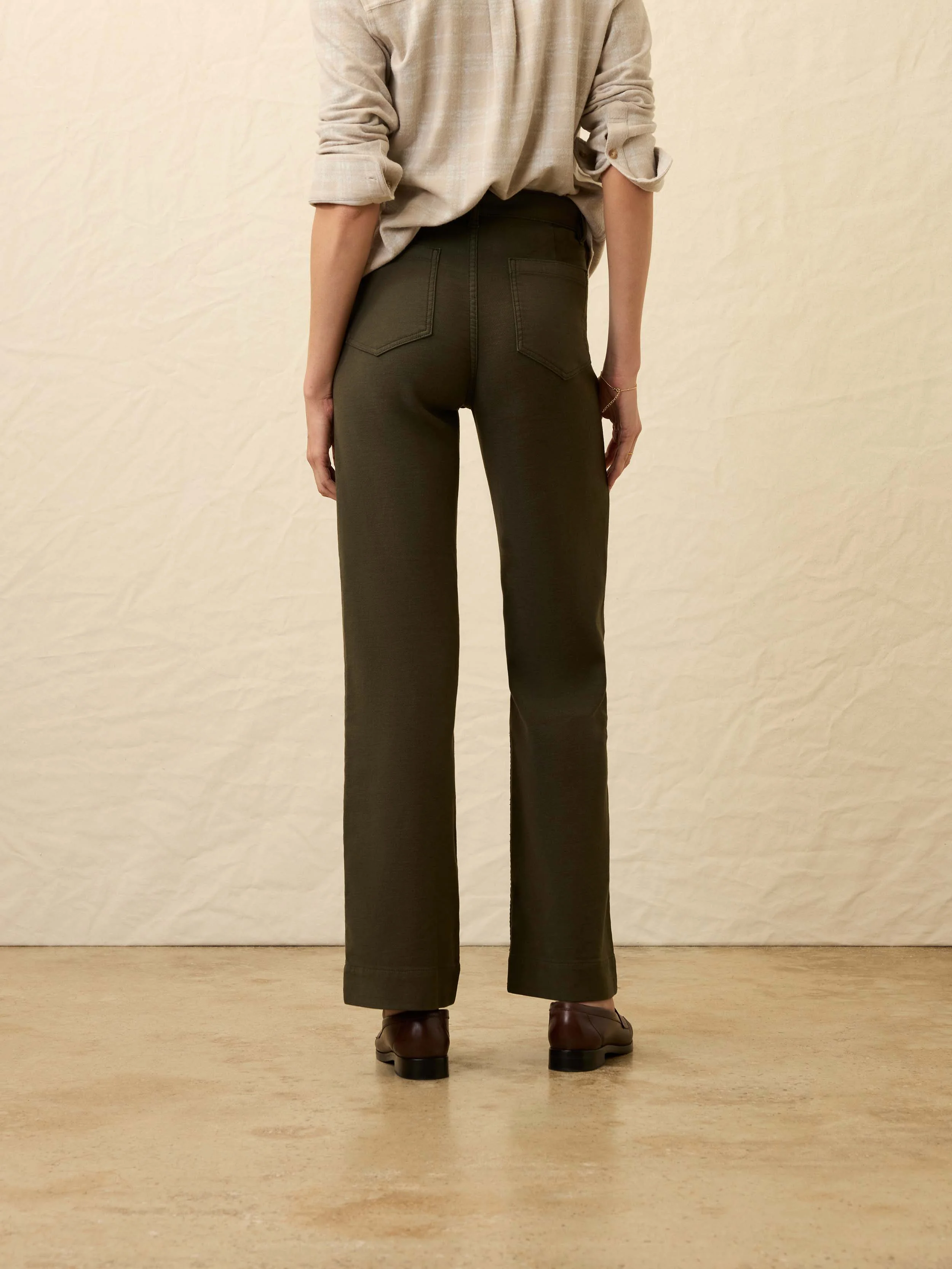 Stretch Terry Patch Pocket Pant - Forest Olive