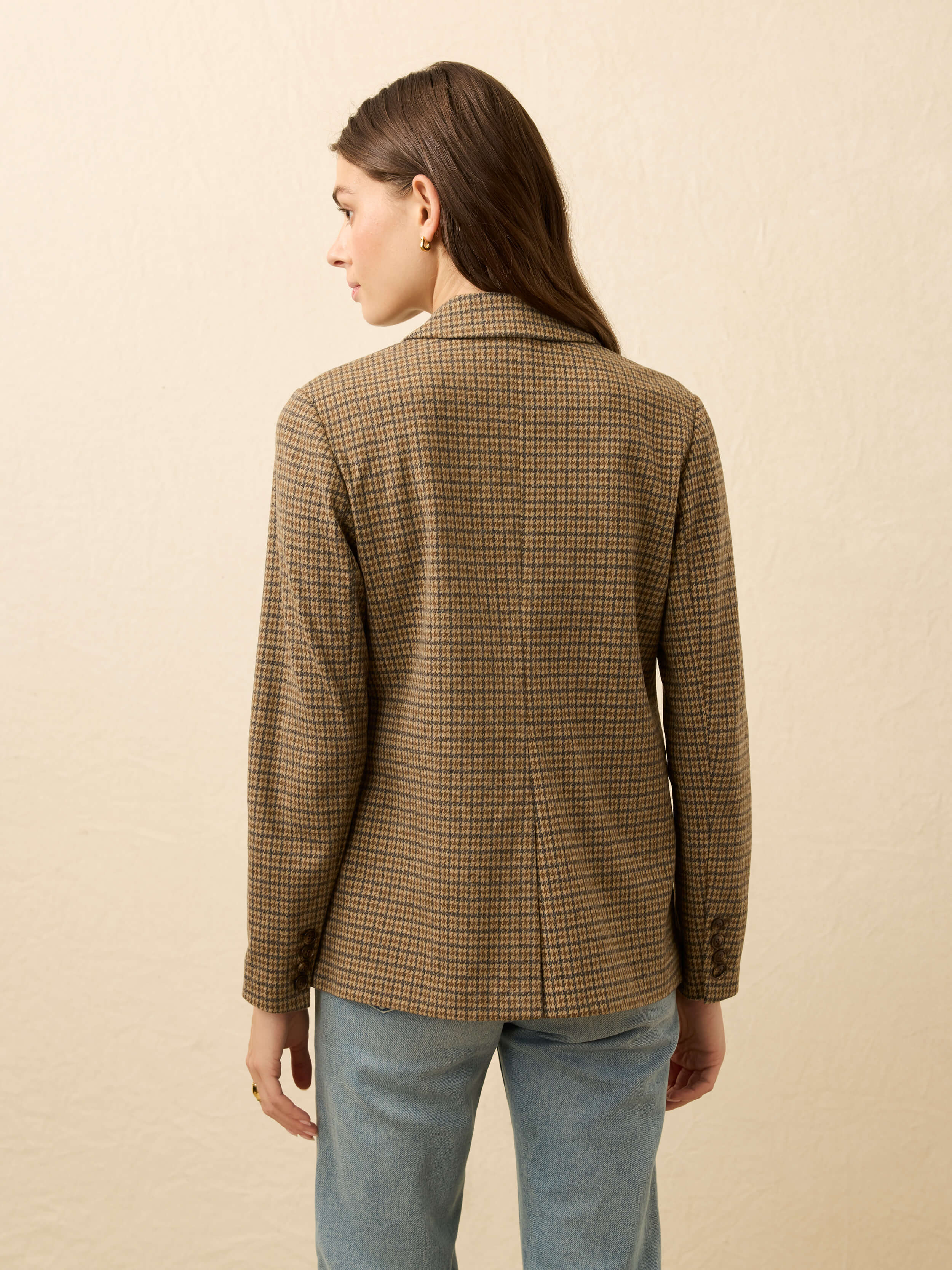 Inlet Knit Double Breasted Blazer - Rockhill Houndstooth