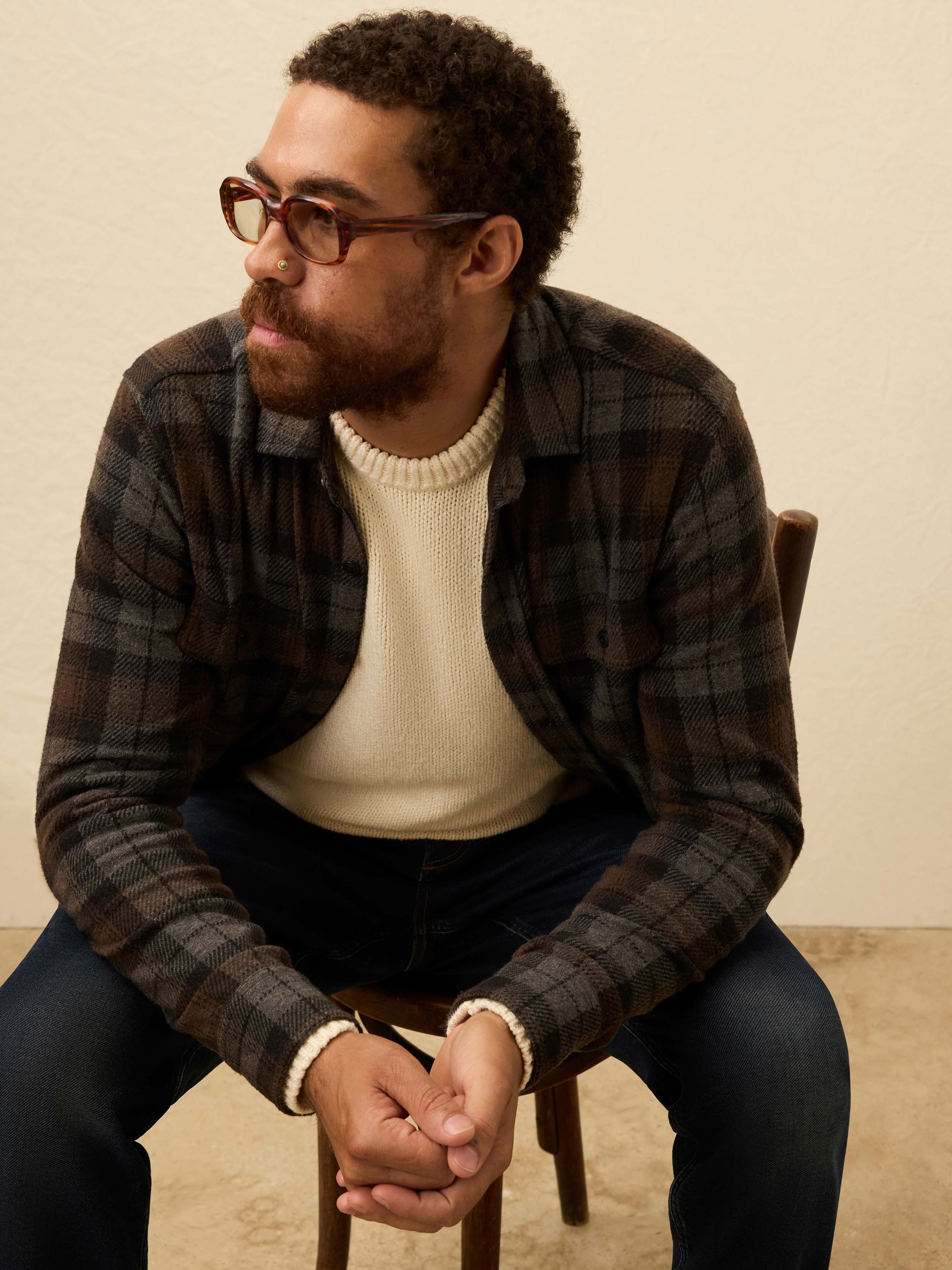 Legend Sweater Shirt - Grey Woods Plaid