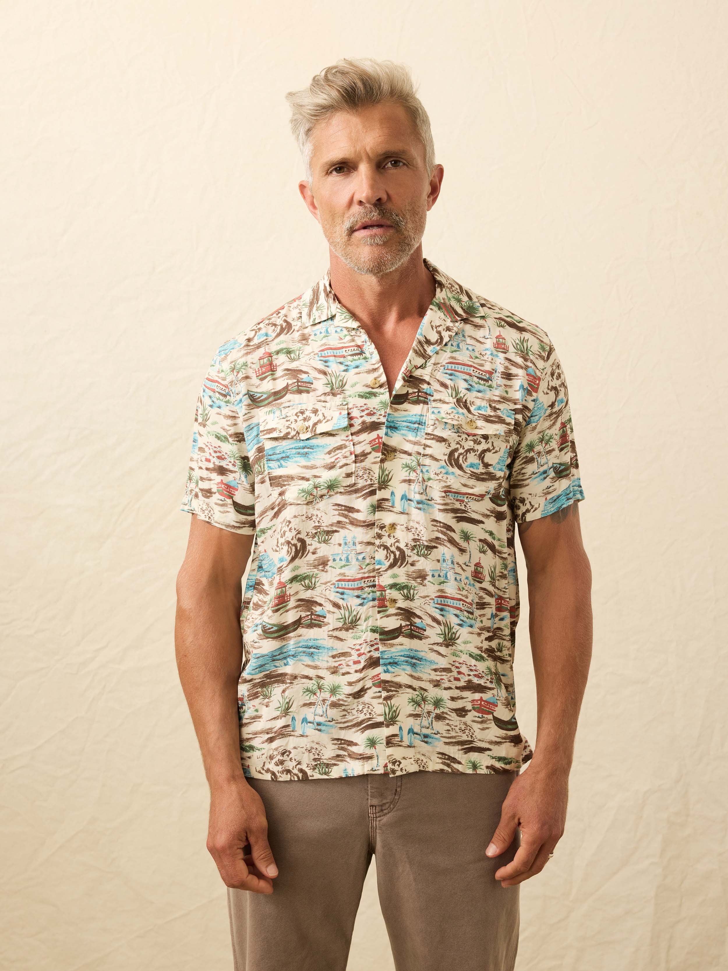 Short-Sleeve Bali Camp Shirt - Nazare Shore