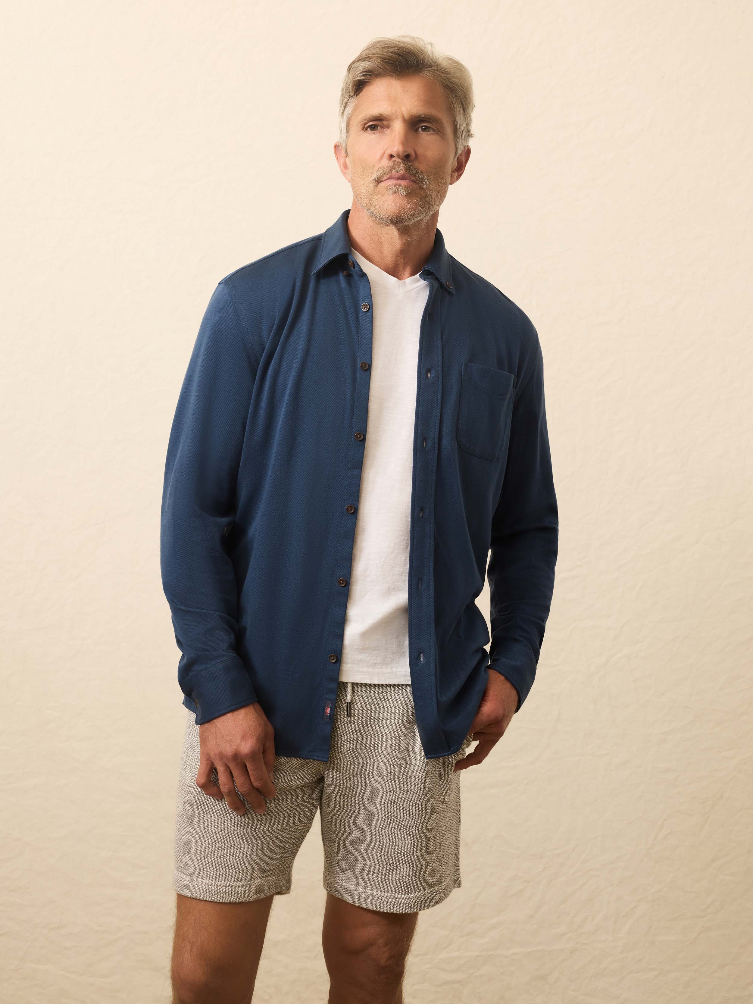 Coastline Knit Shirt - Blue Nights