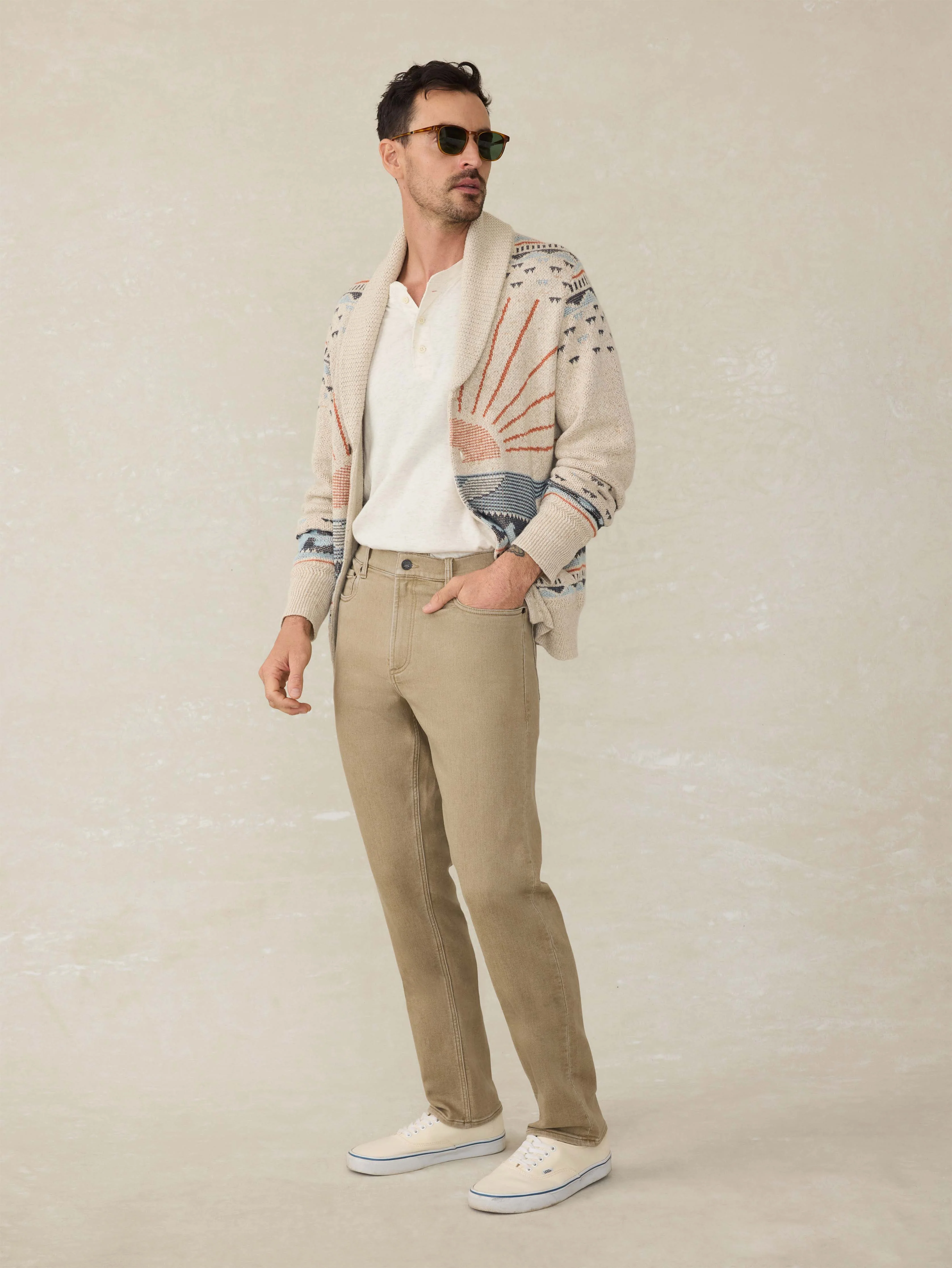 Stretch Terry 5-Pocket Pant - Desert Khaki