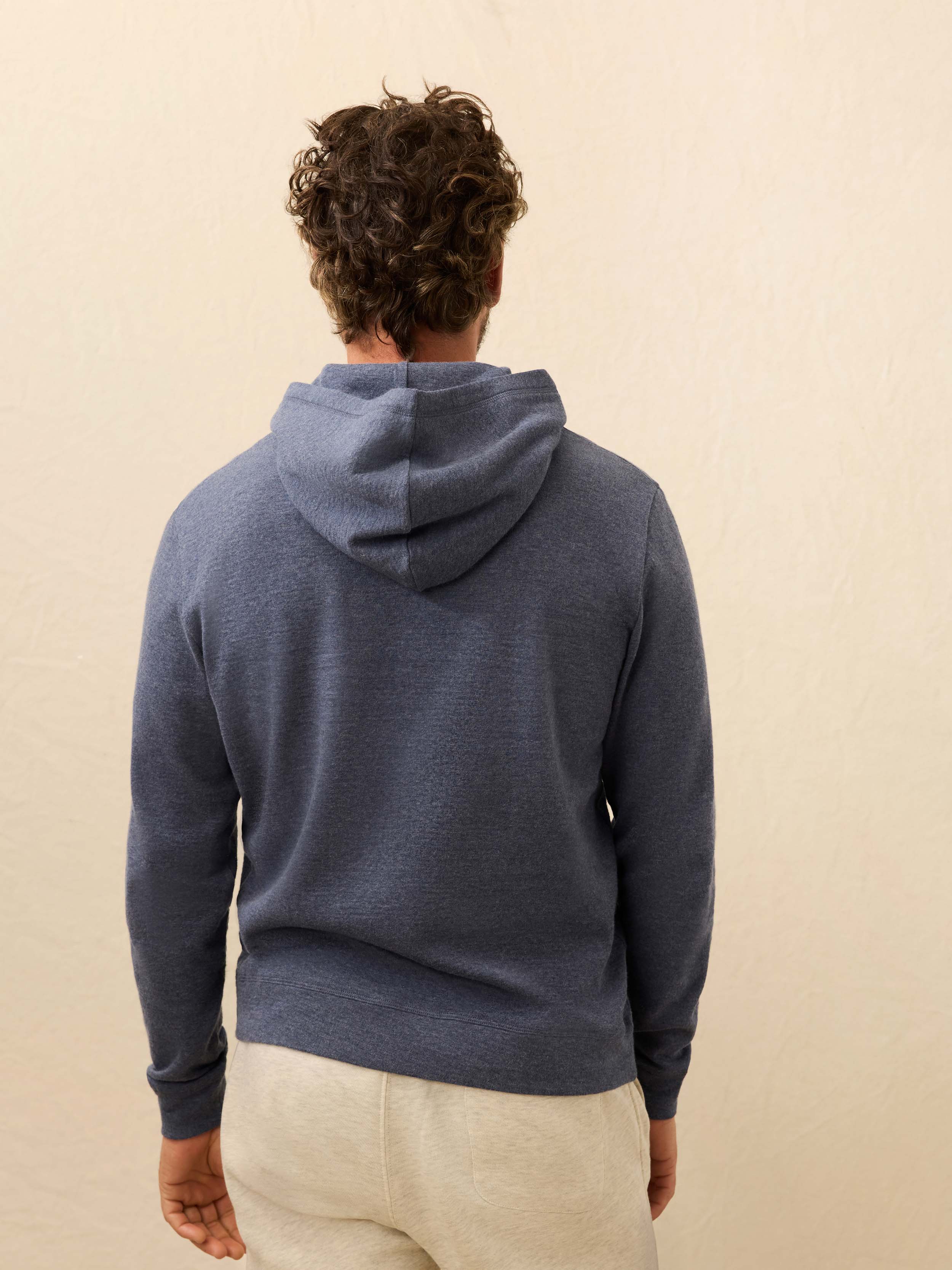 Aspen Lounge Cashmere Hoodie - Night Ocean Melange