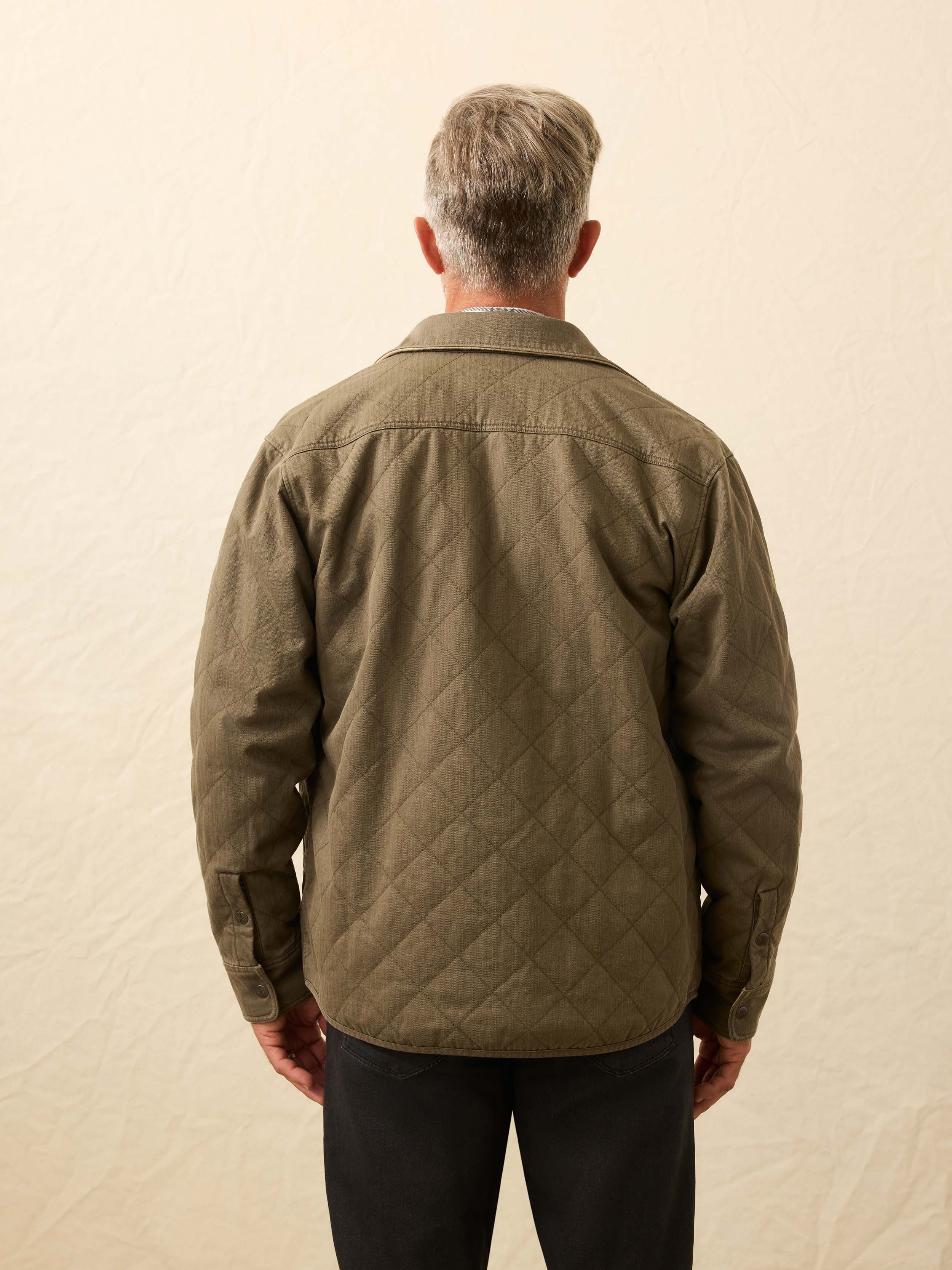 Doug Good Feather Reversible Bondi Jacket - Prairie Olive