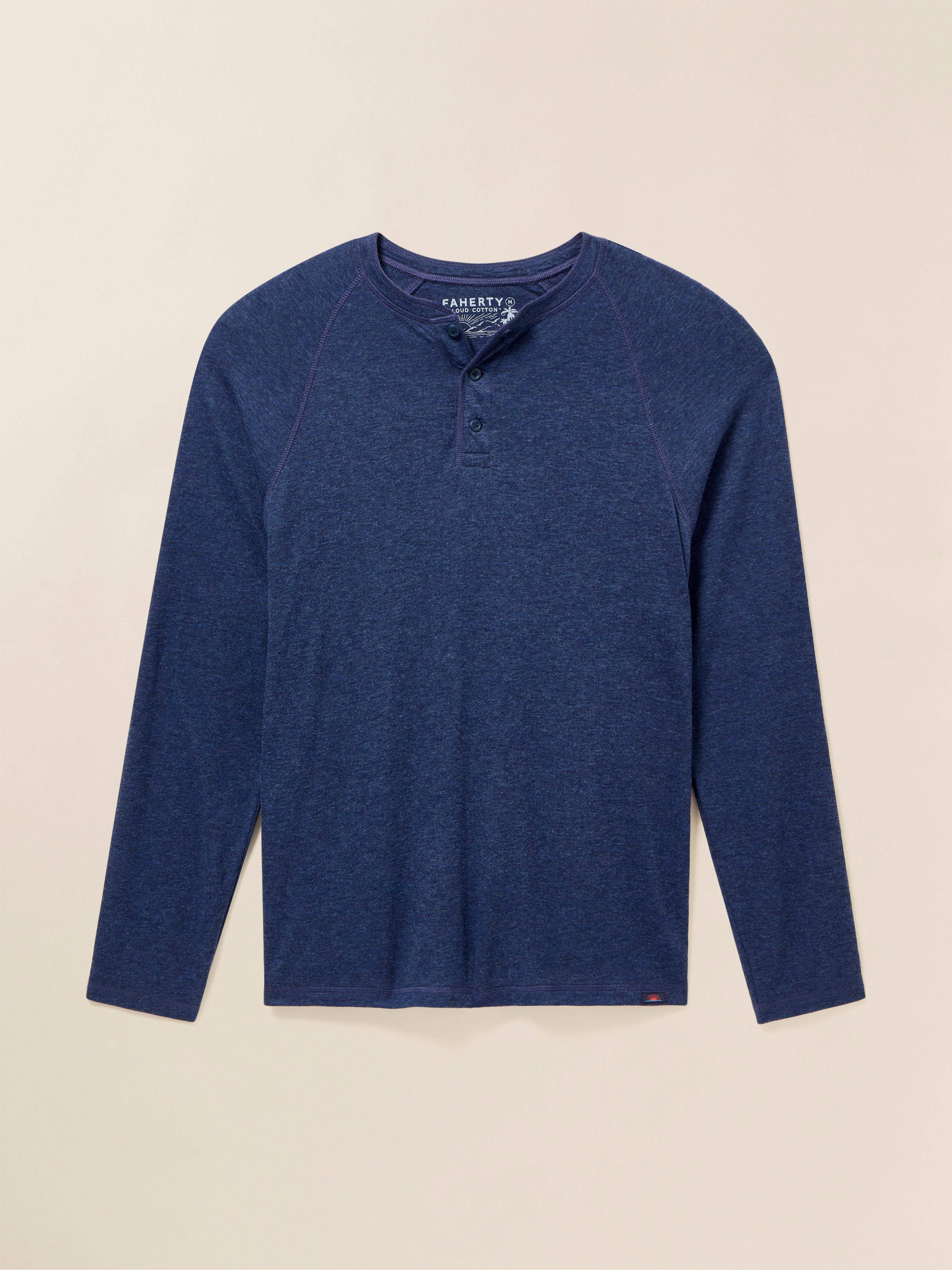 Long-Sleeve Cloud Henley - Baltic Navy Heather