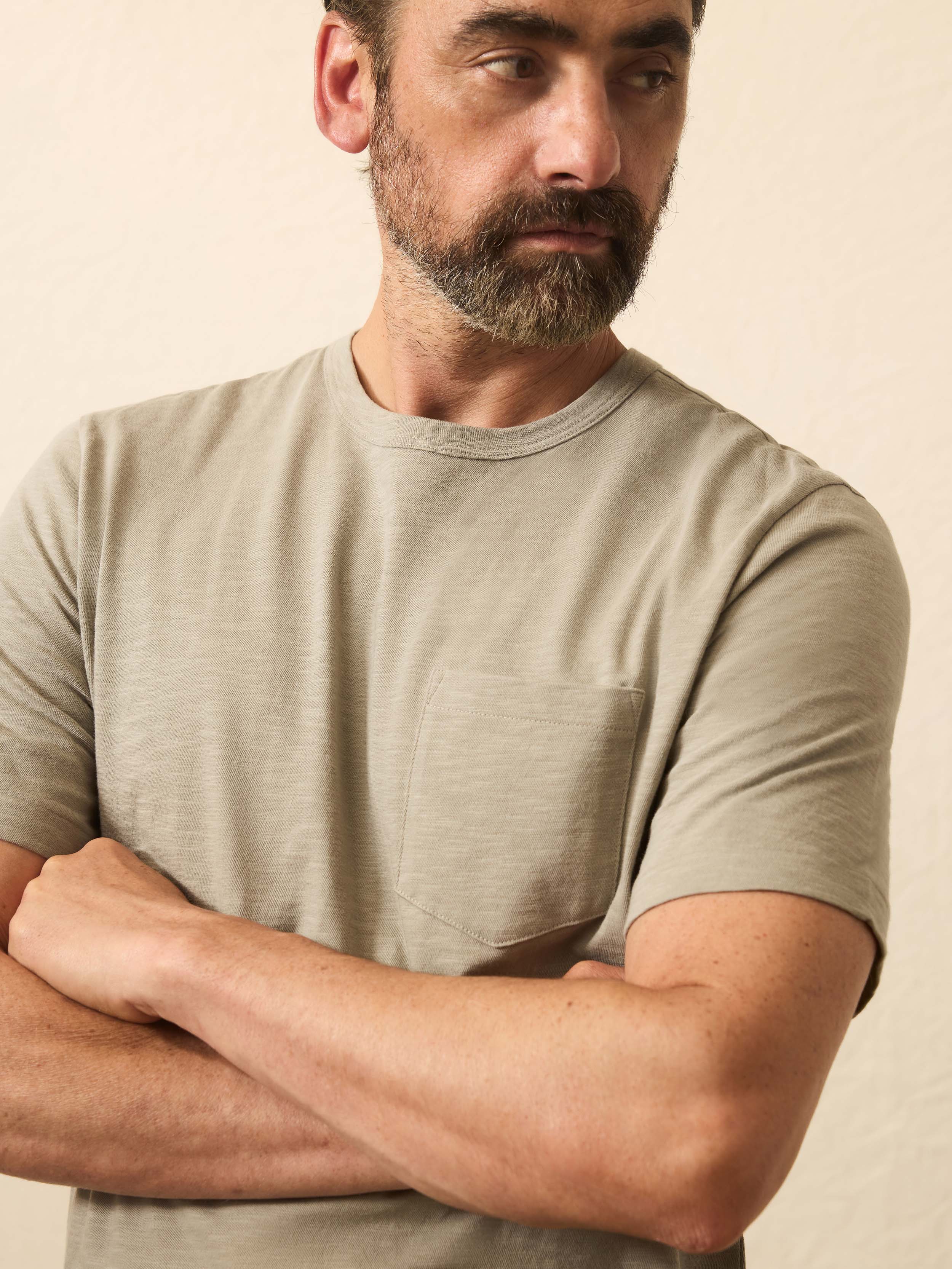 Sunwashed Regenerative Pocket Tee - Coastal Sage