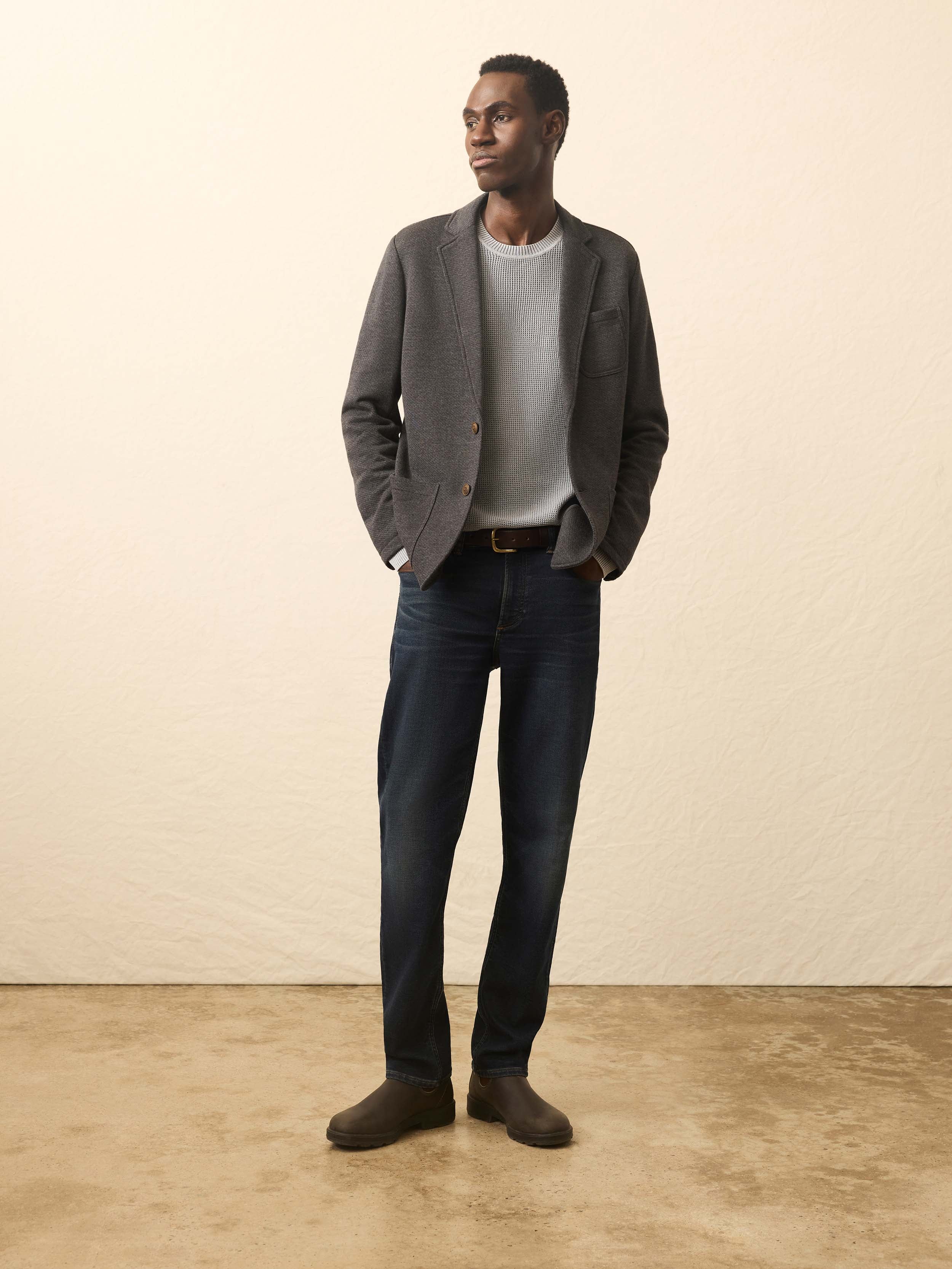 Inlet Knit Blazer - Black Sky Melange