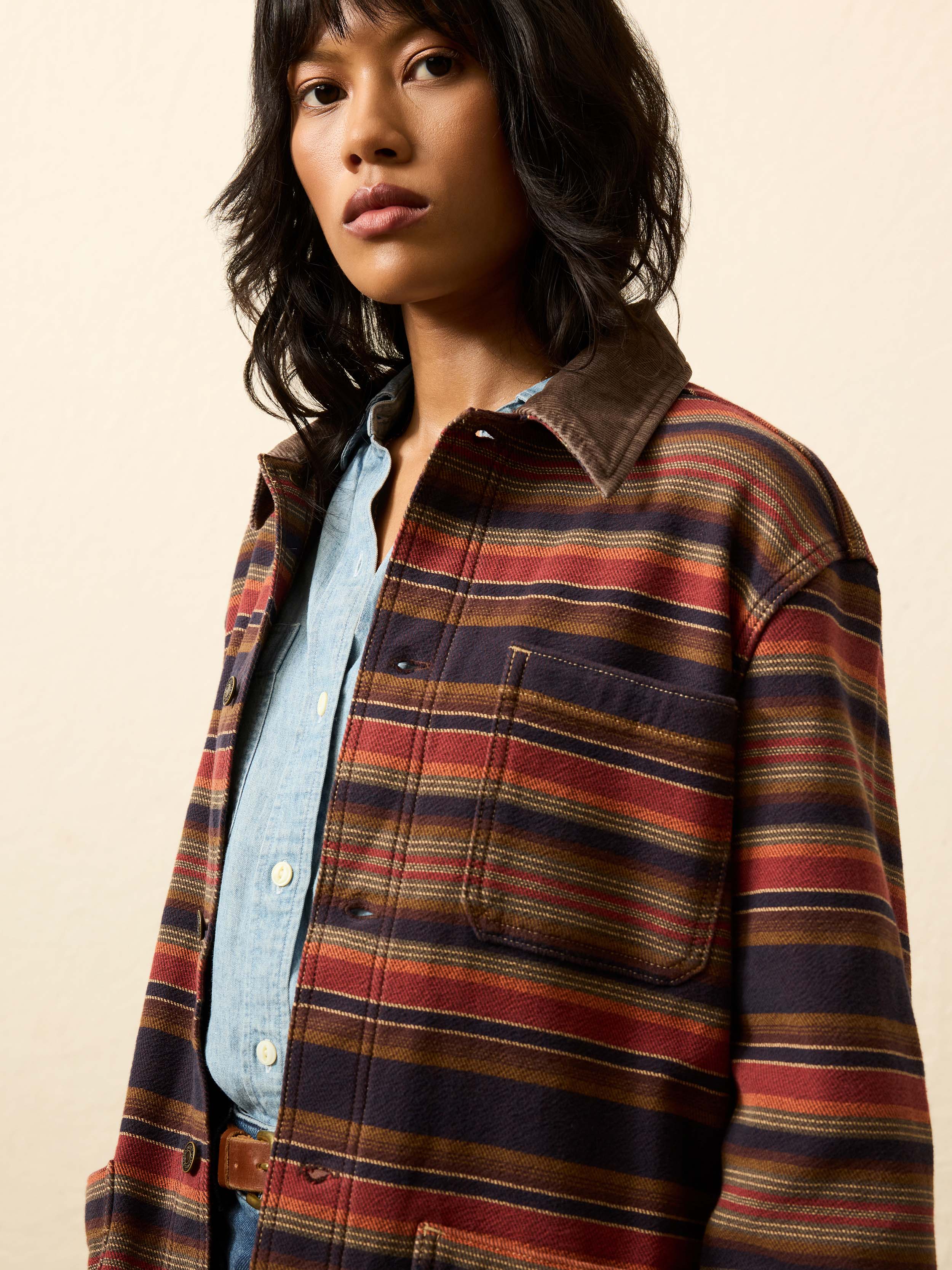 High Ridge Twill Studio Jacket - Unisex - Night Time Fire Stripe