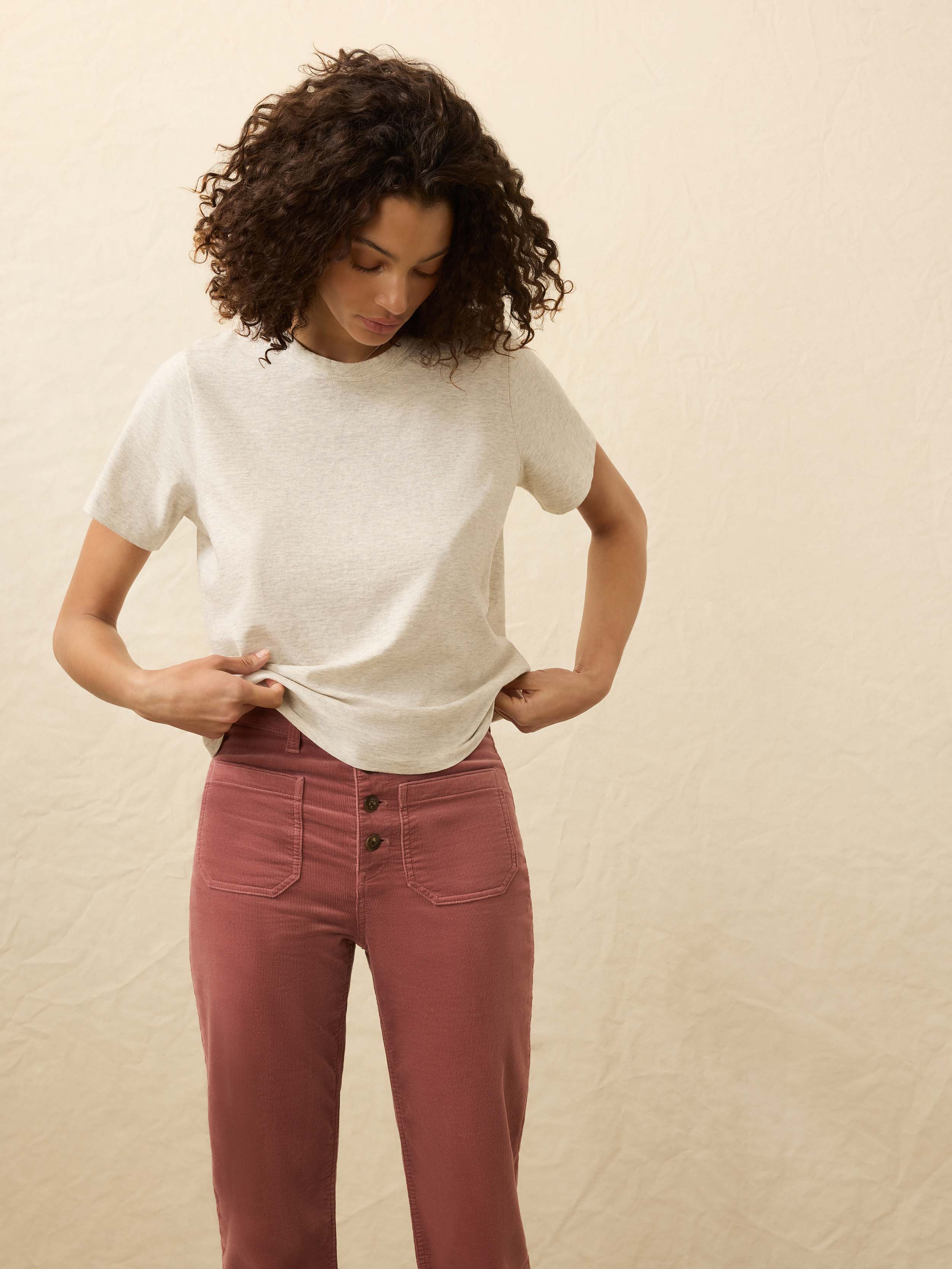 Sunwashed Essential Tee - Island Dune Heather