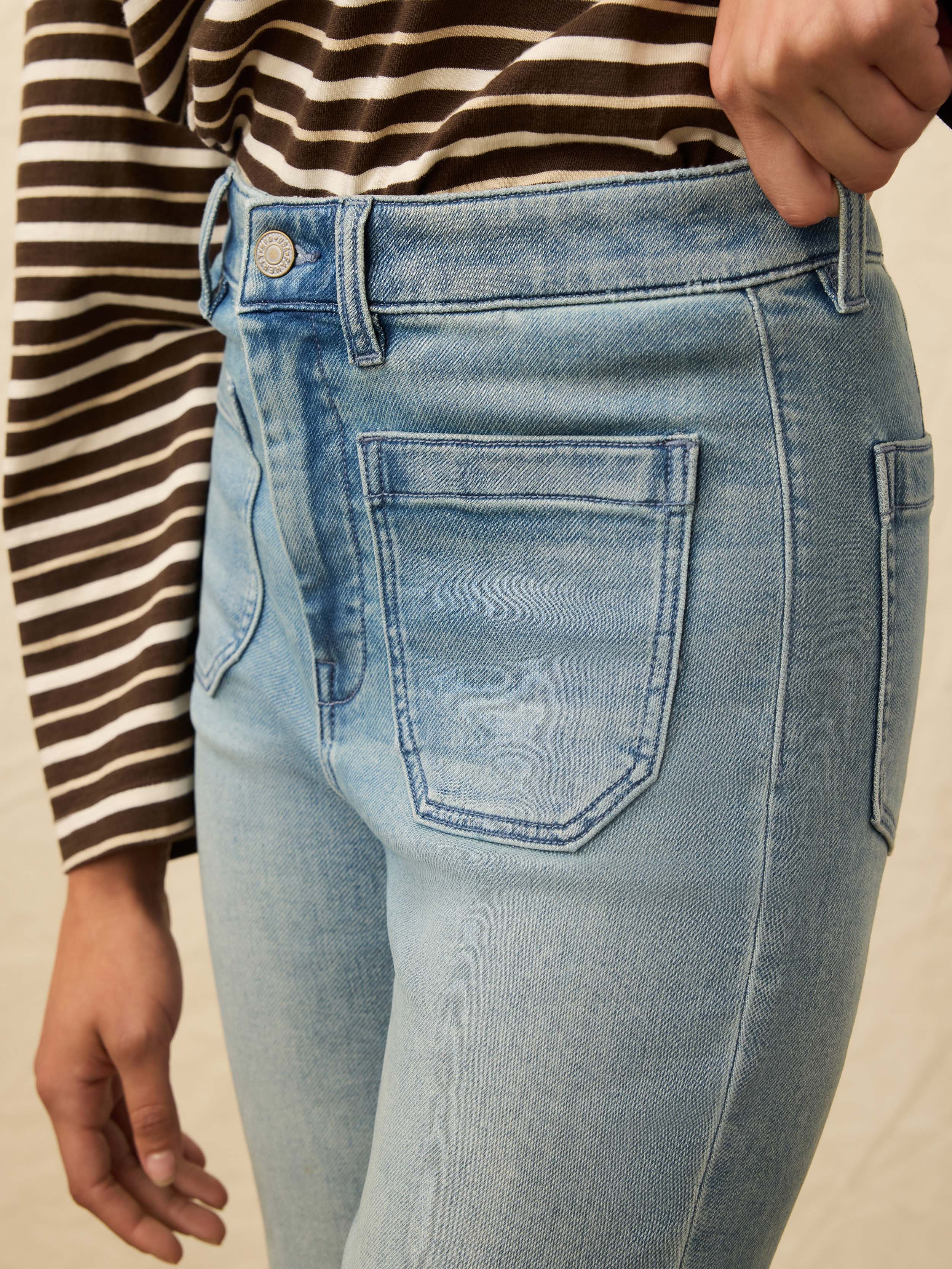 Stretch Terry Patch Pocket Ankle Pant - Eastern Shore Wash