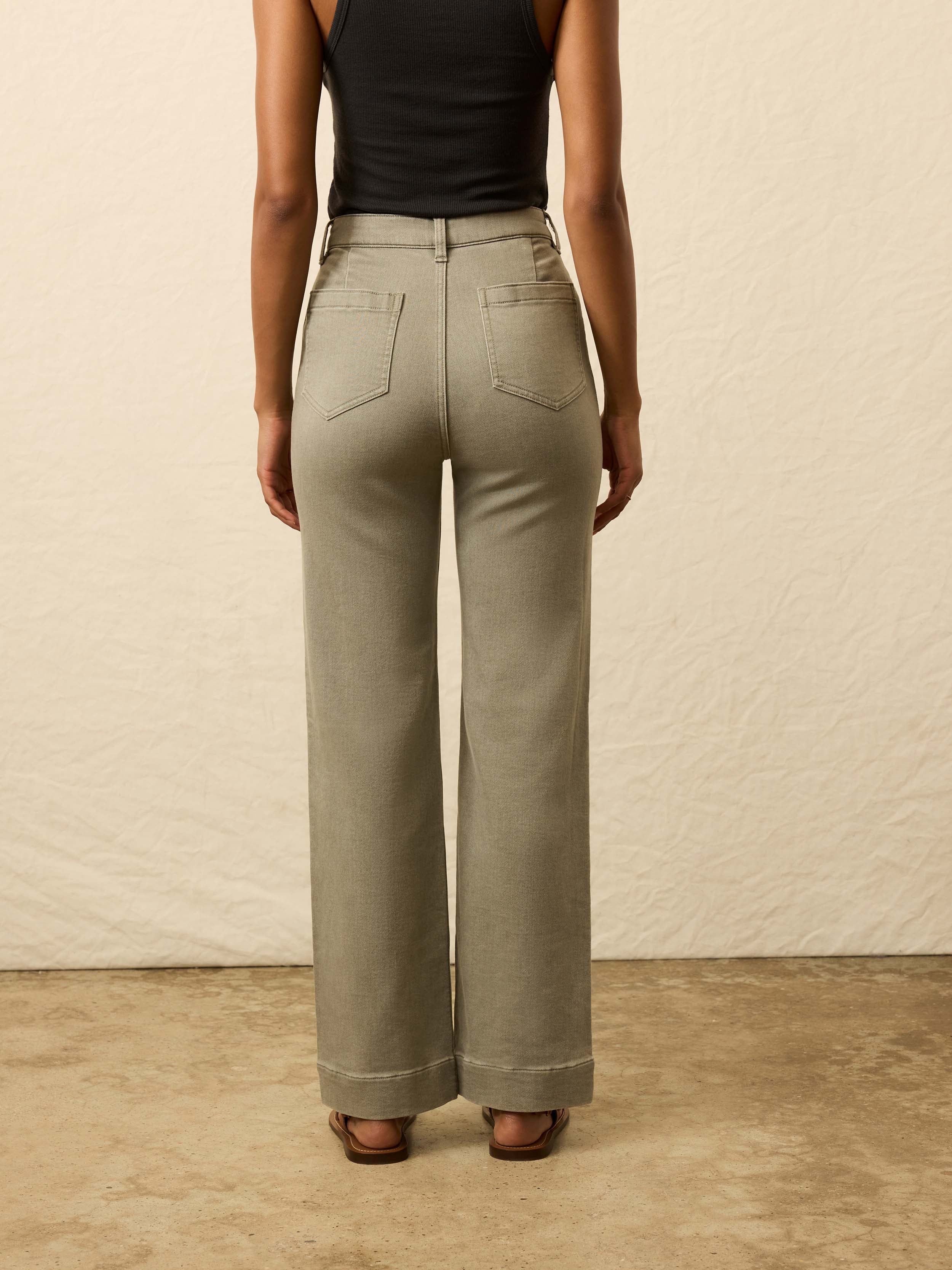 Stretch Terry Patch Pocket Pant - Coastal Sage