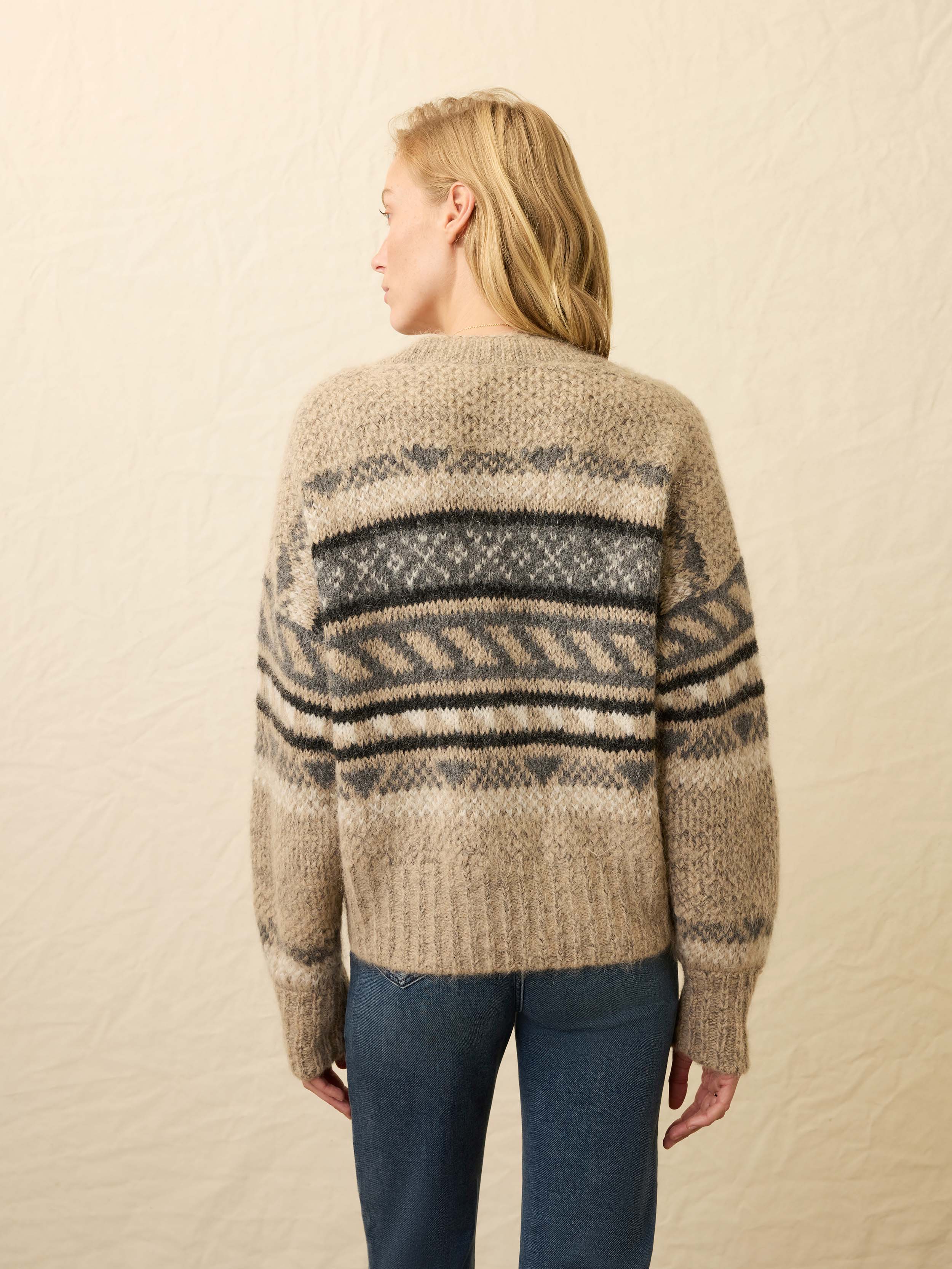 Snow Ridge Fairisle Cardigan - Cabin Heather