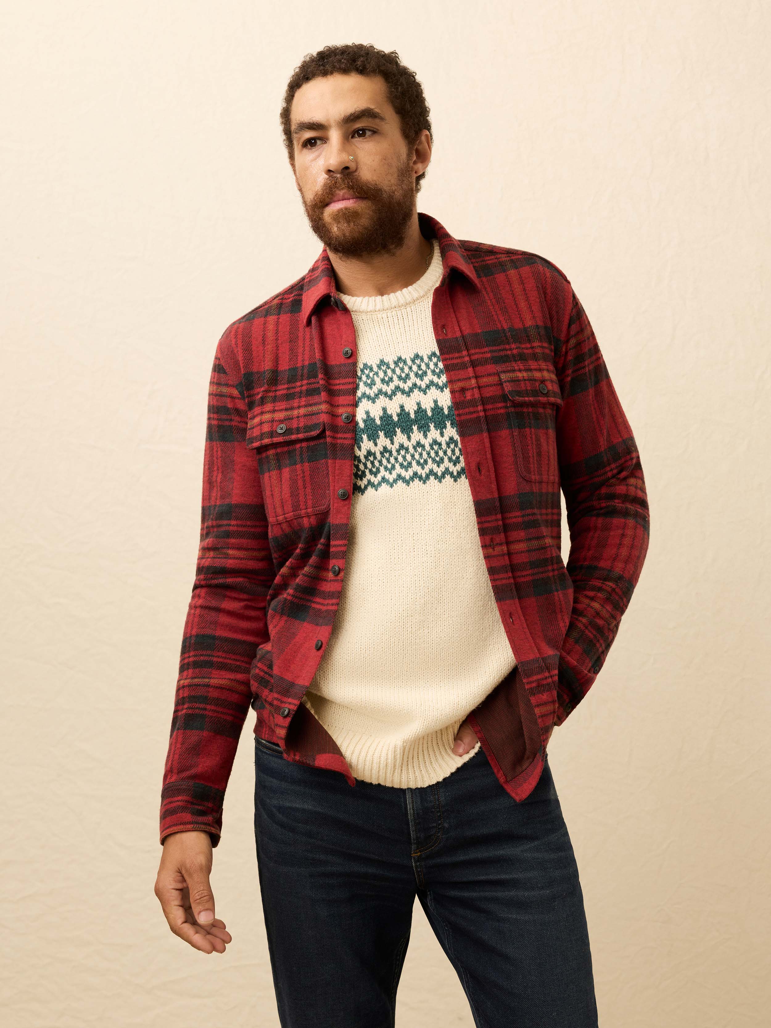 Legend Sweater Shirt - Red Cedar Plaid