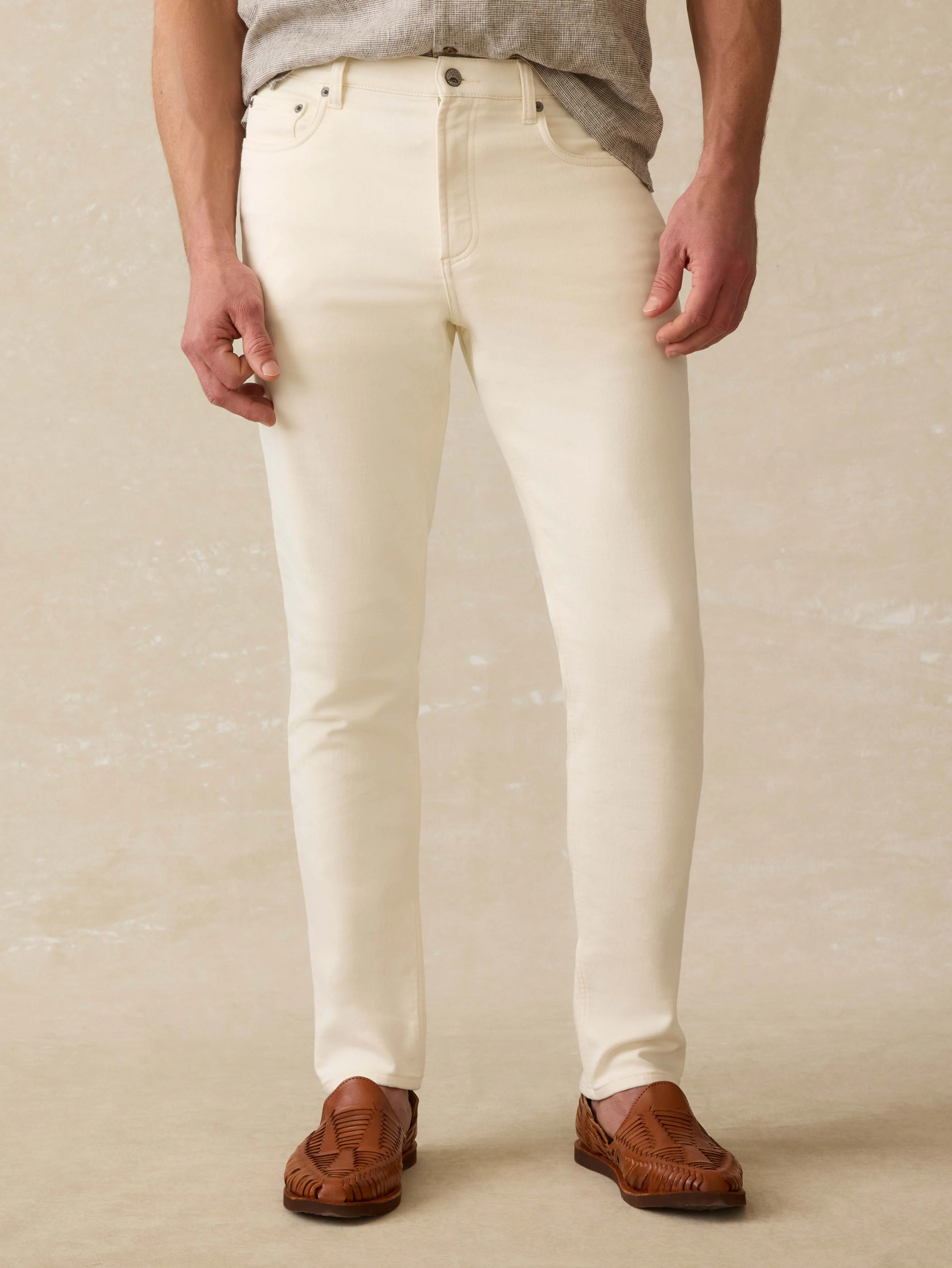 Stretch Terry 5-Pocket Pant - Egret