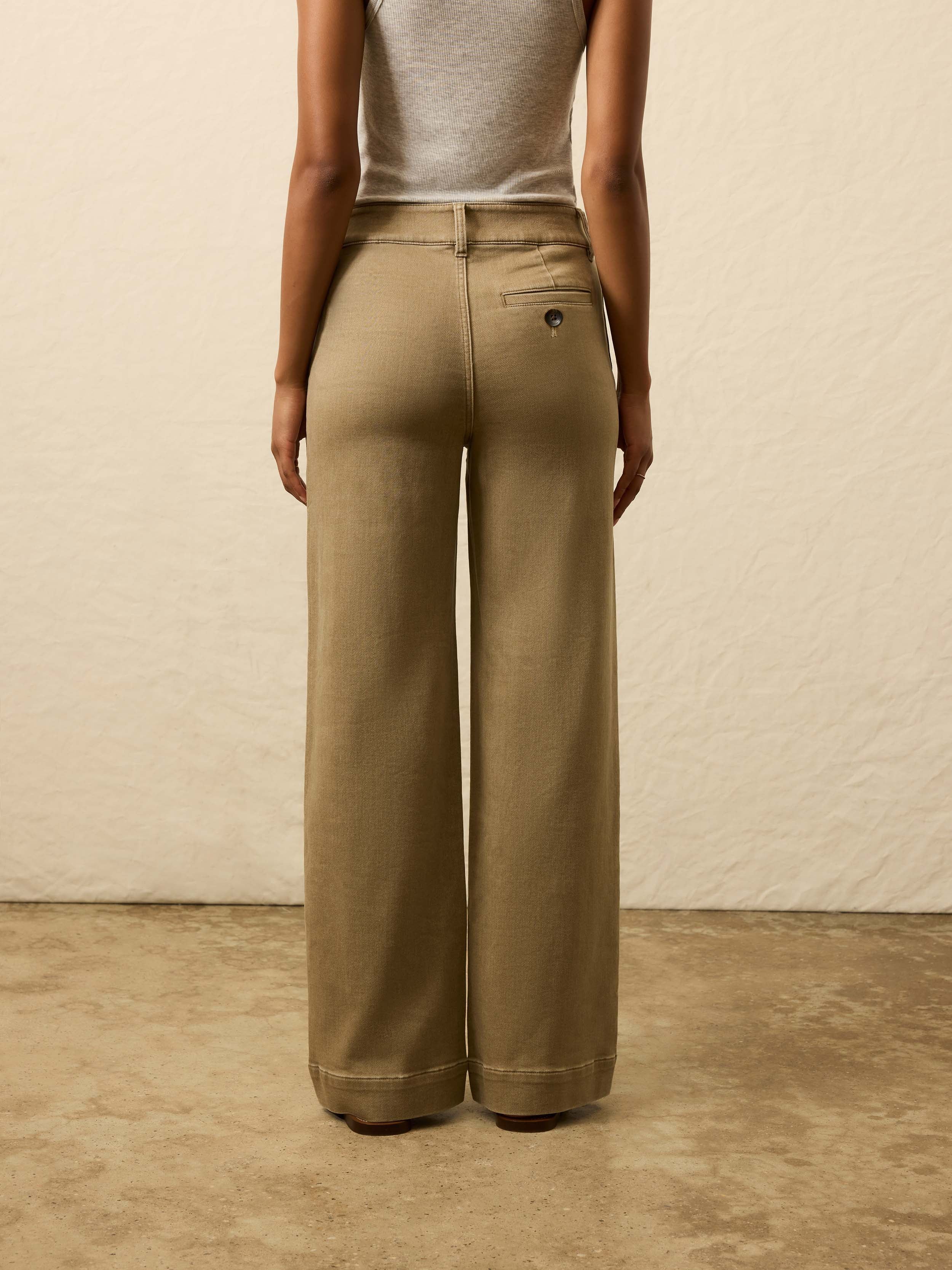 Stretch Terry Sailor Trouser - Desert Khaki