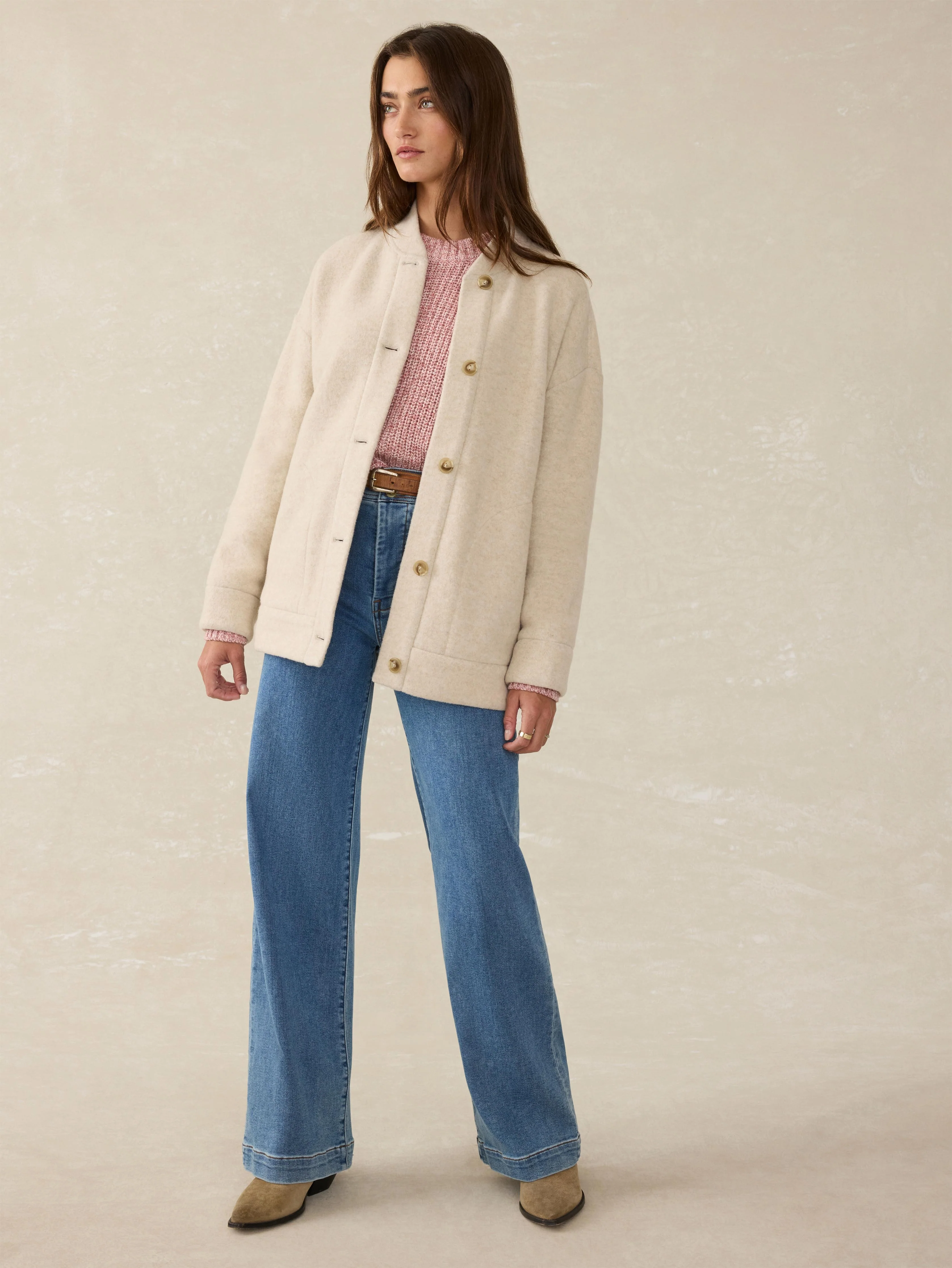 Pacific Knit Jacket - Oat Melange