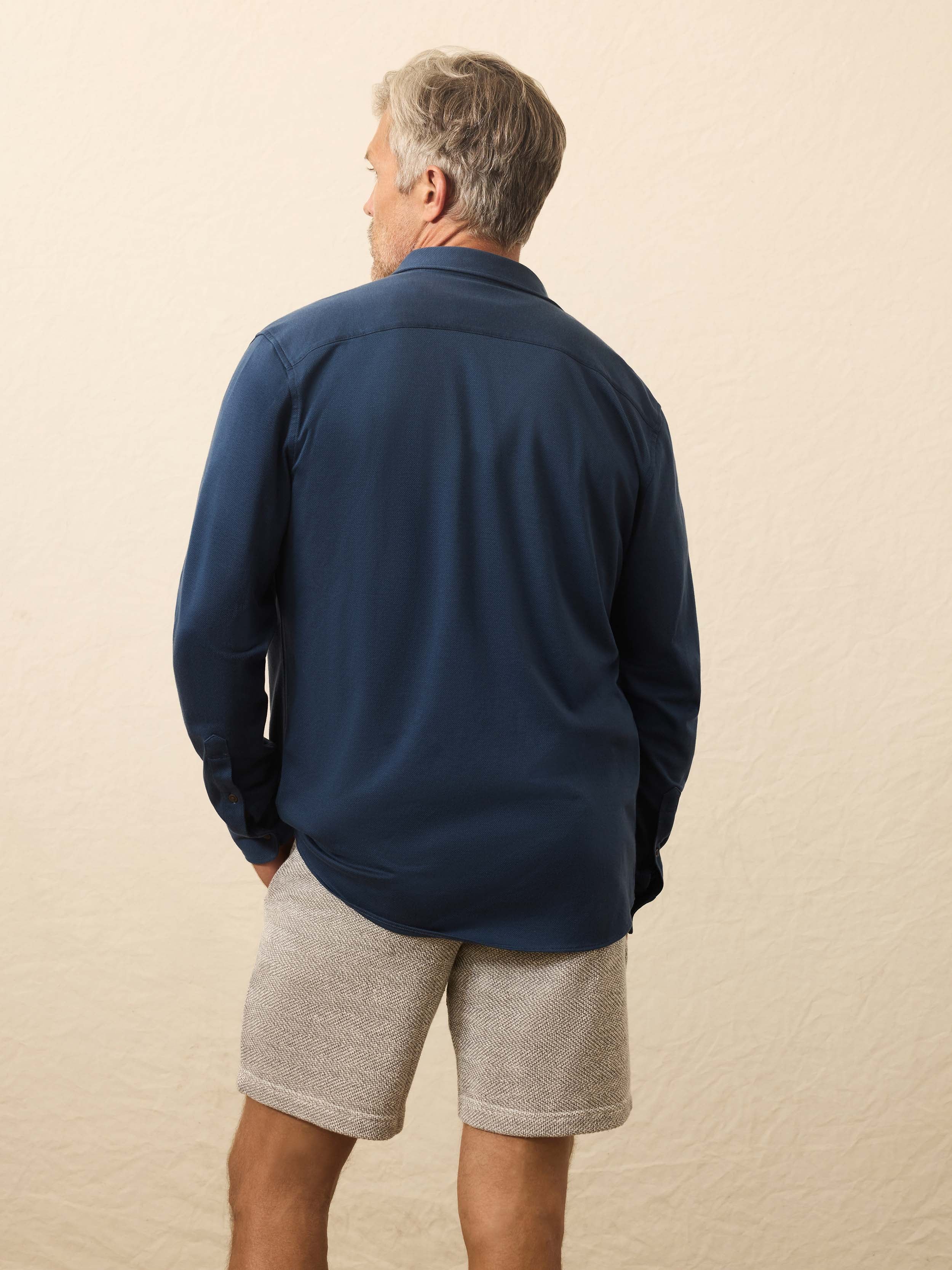 Coastline Knit Shirt - Blue Nights