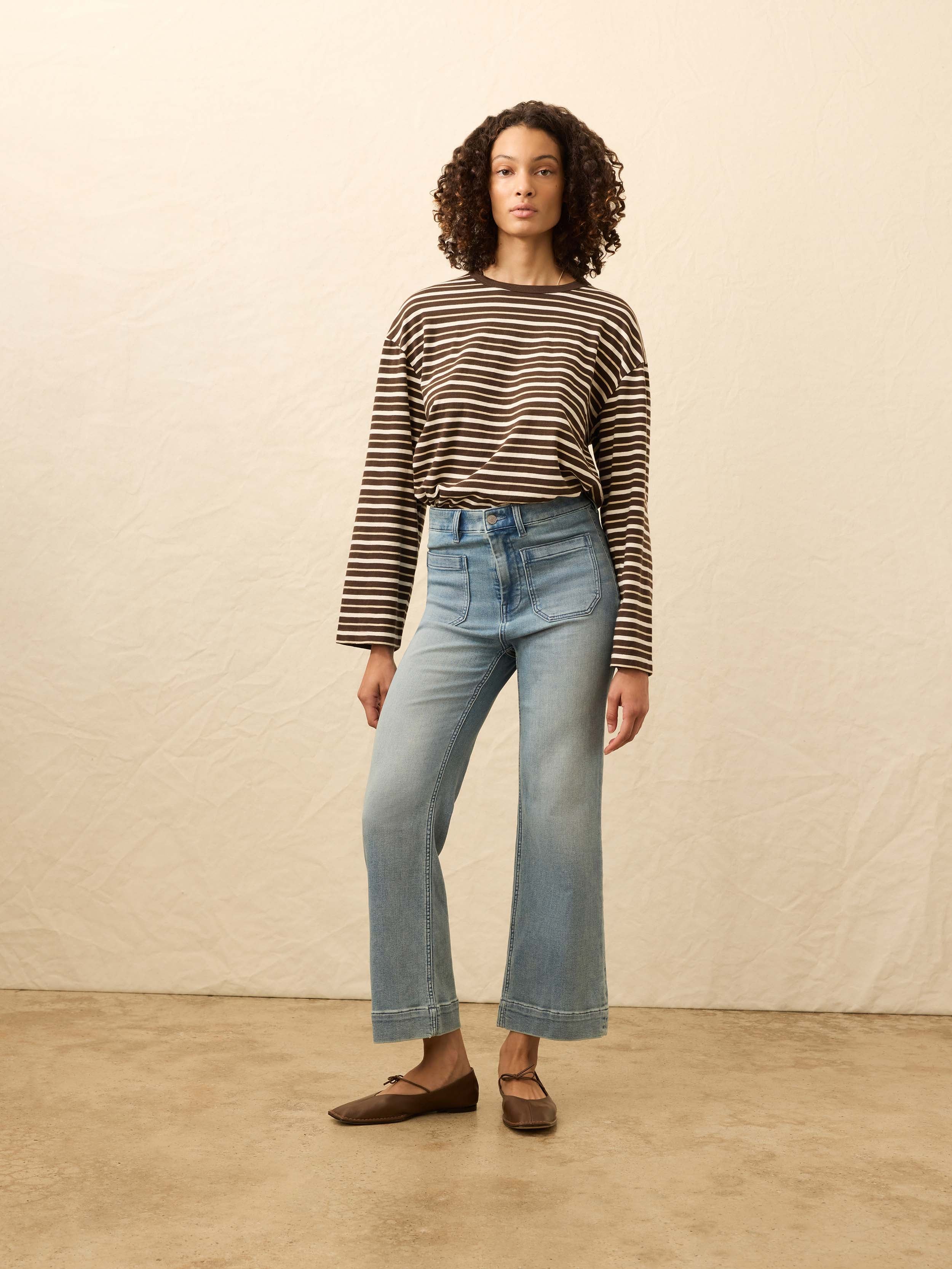 Stretch Terry Patch Pocket Ankle Pant - Eastern Shore Wash