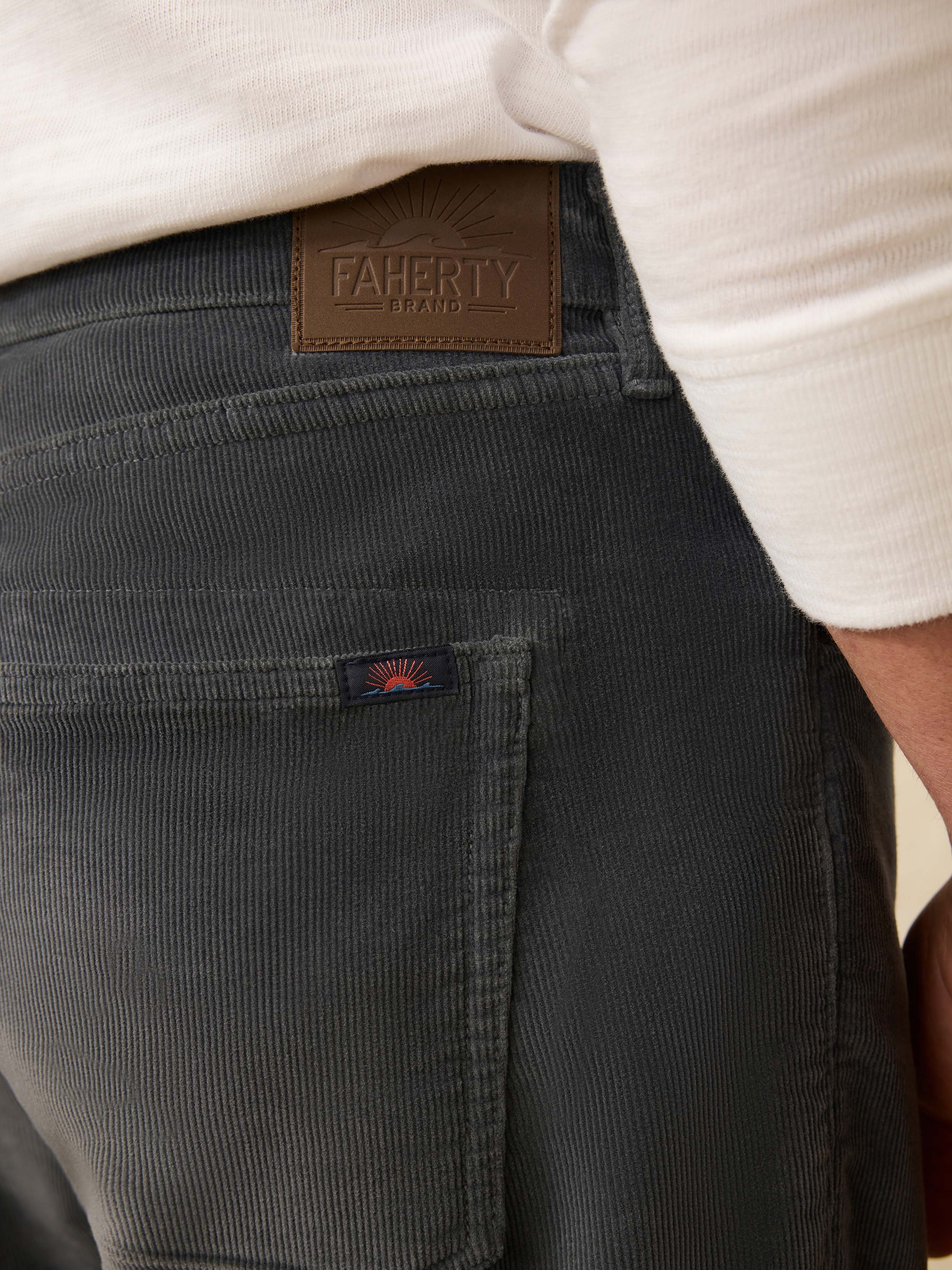 Stretch Terry Corduroy 5-Pocket Pant - Steel River