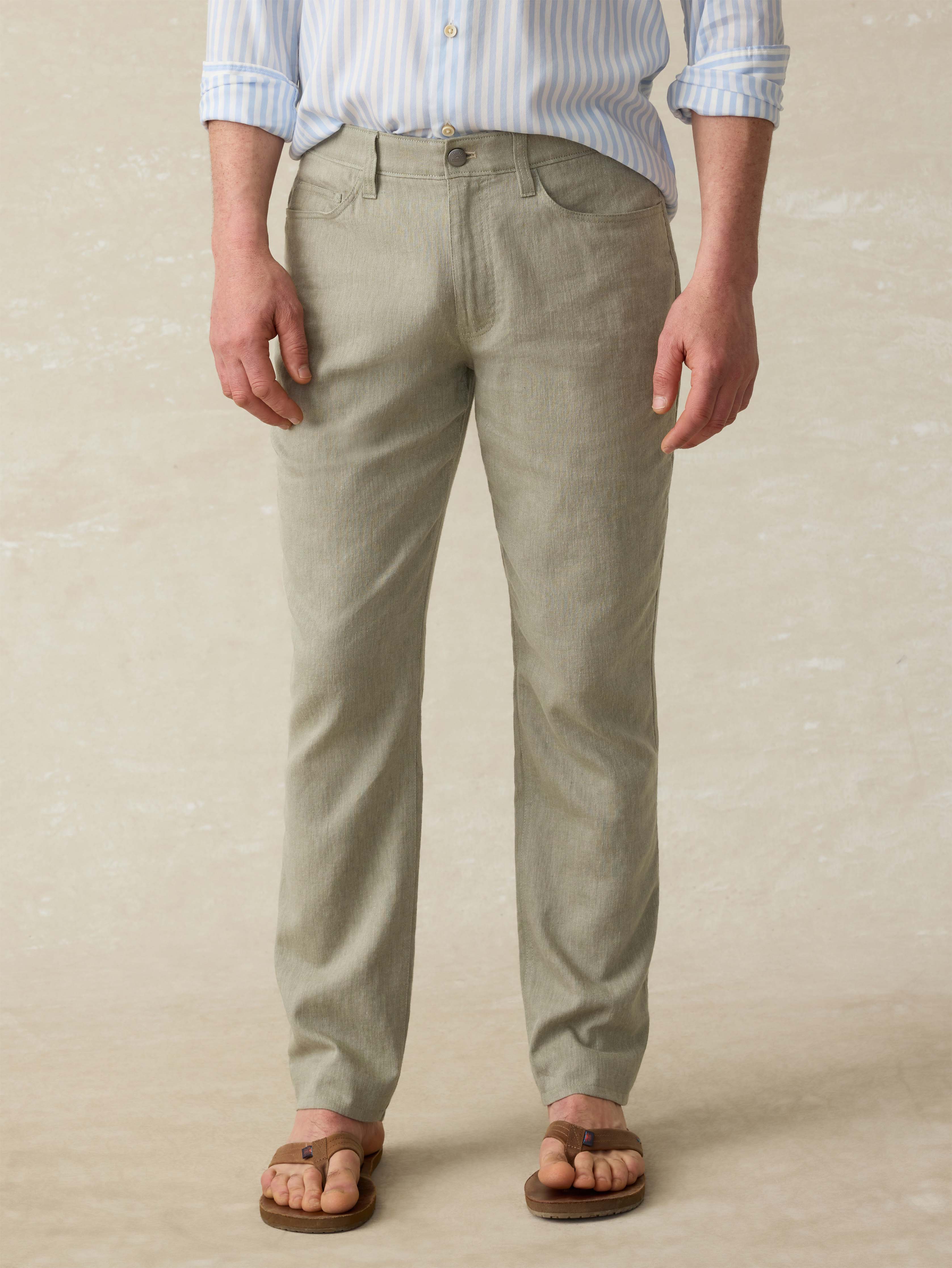 Movement™ Linen 5-Pocket Pant - Sage Cliff