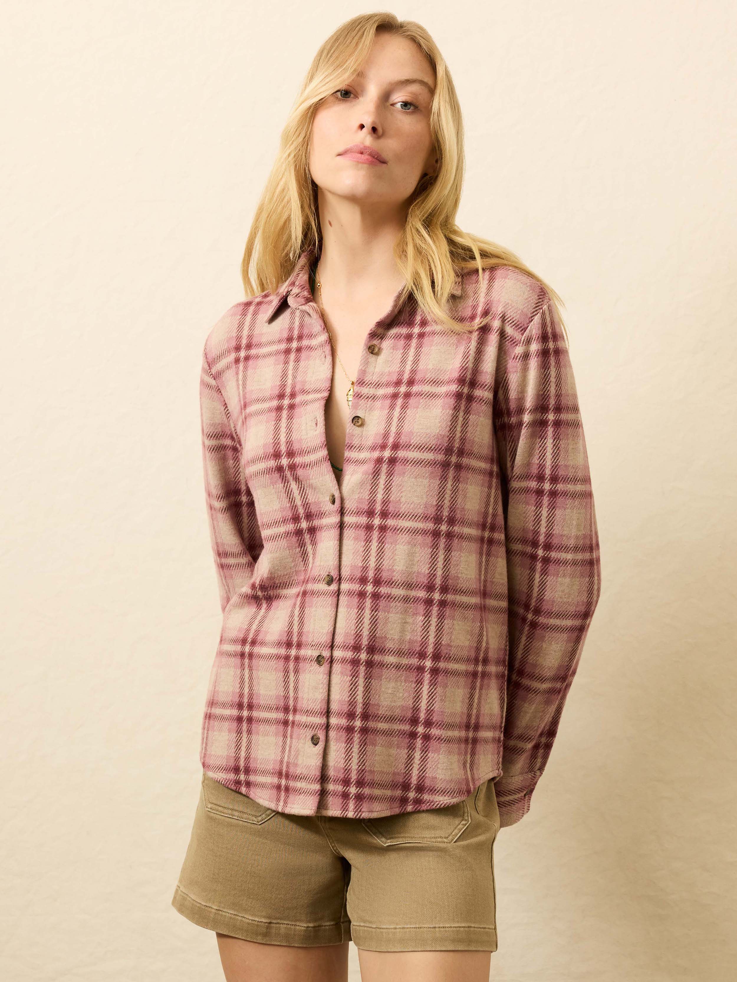 Legend™ Classic Sweater Shirt  - Berry Coast Plaid