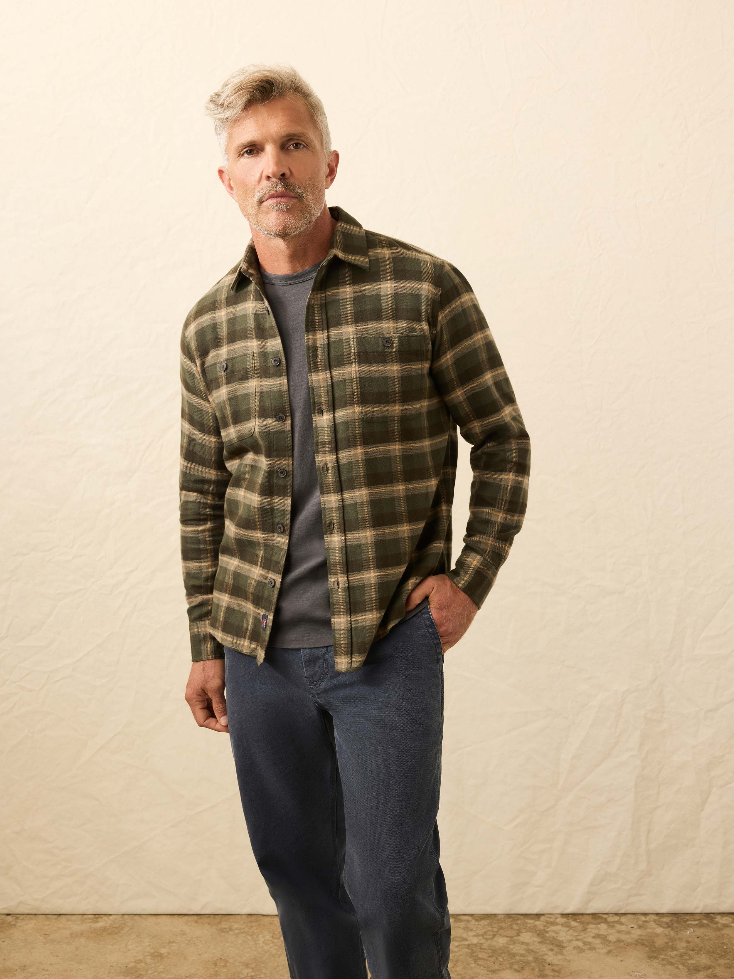 Heirloom Portuguese Flannel Shirt- Garrett Verde Plaid