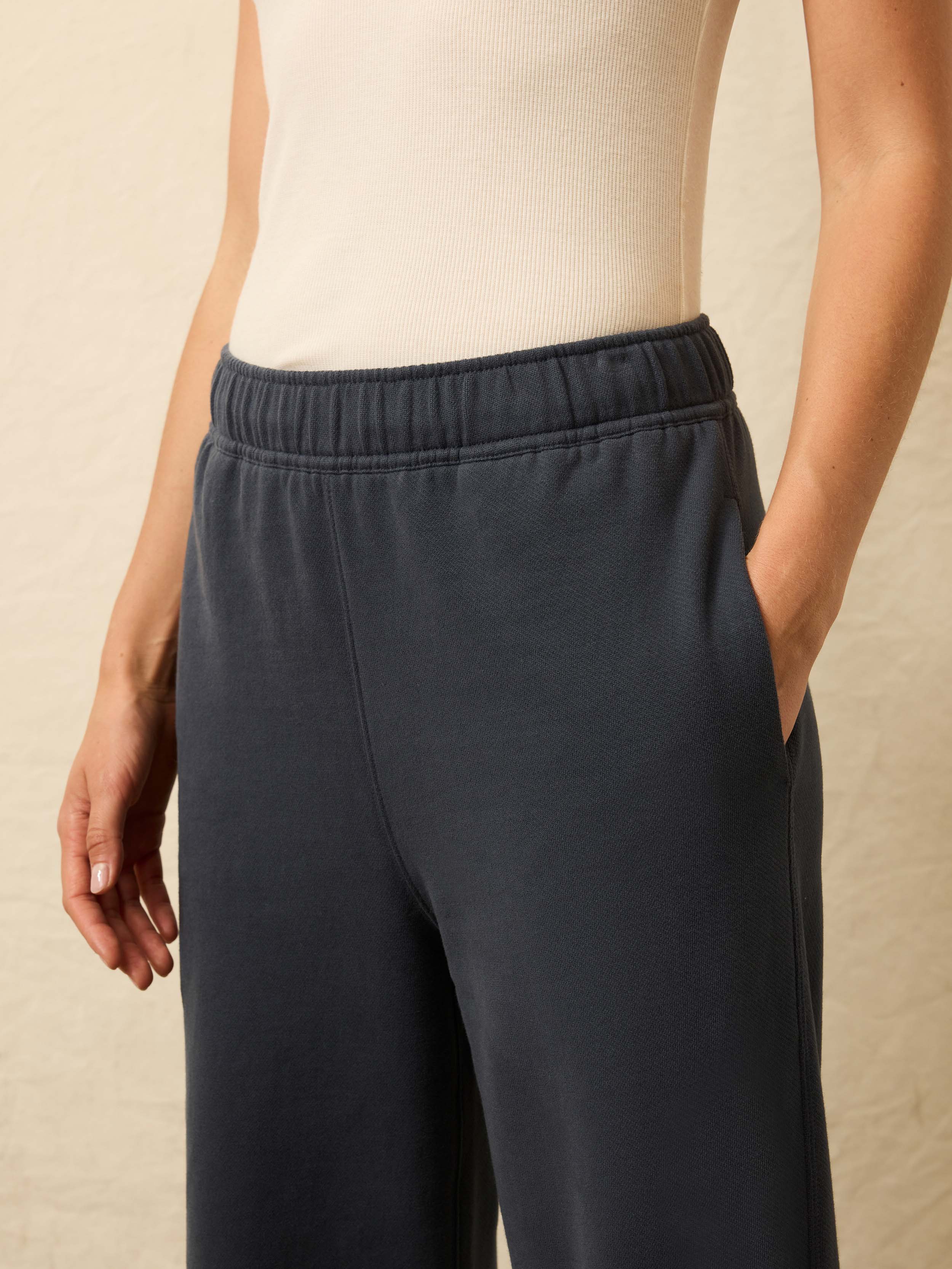 High Standard Fleece Wide Leg Sweatpant - Blue Nights