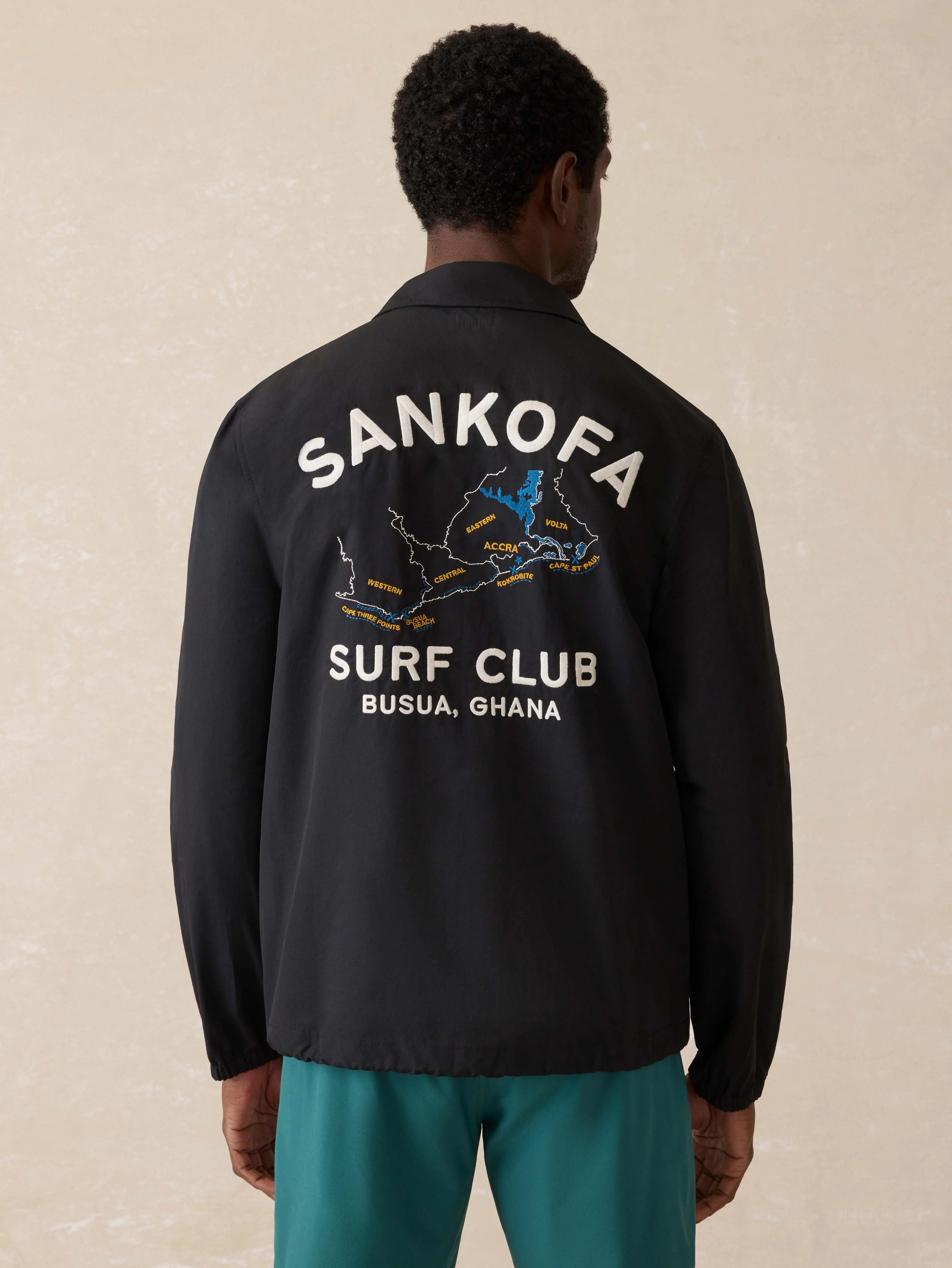 Surf Ghana Coaches Jacket - Black