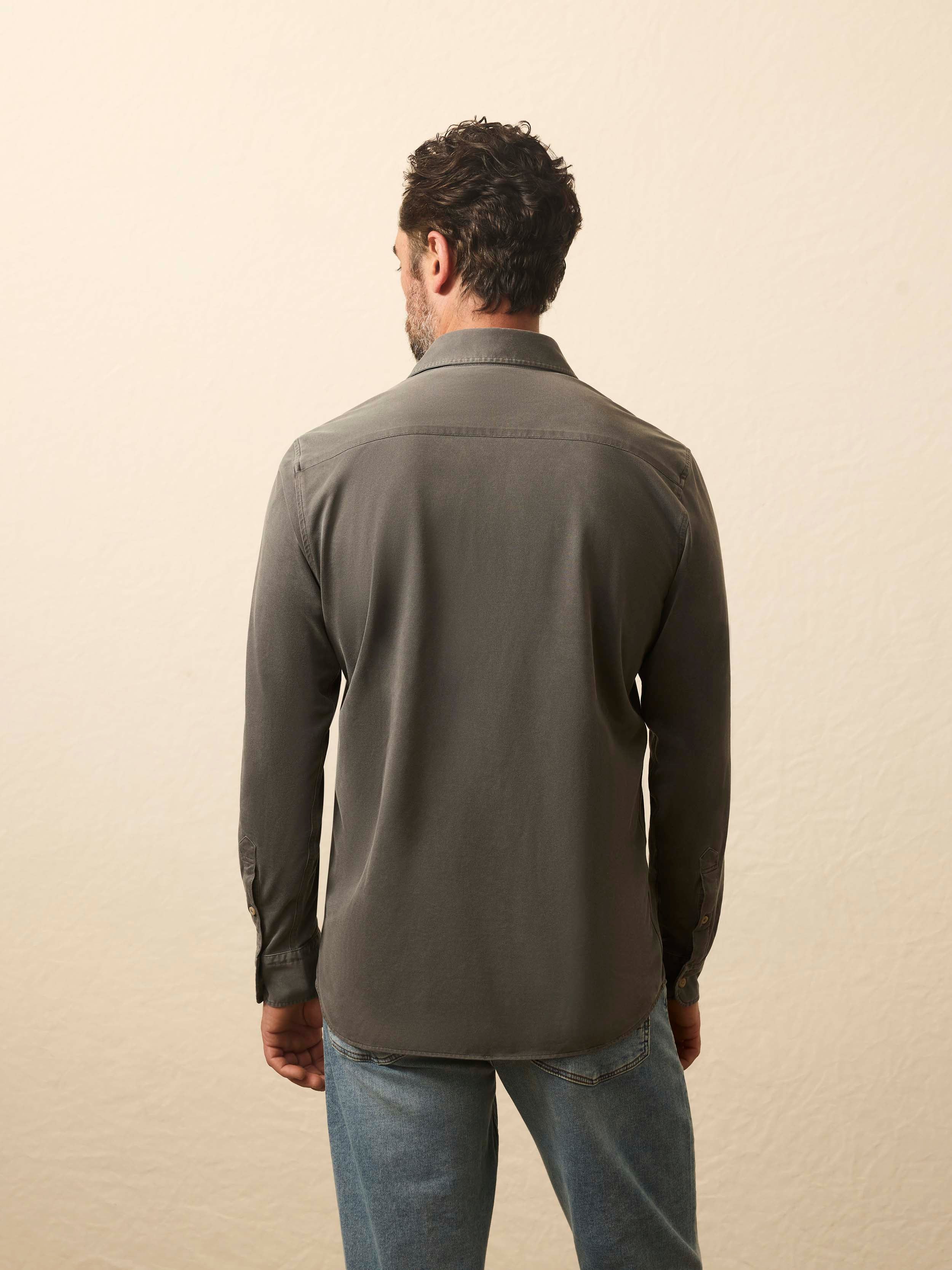 Long-Sleeve Costa Pique Shirt - Washed Charcoal