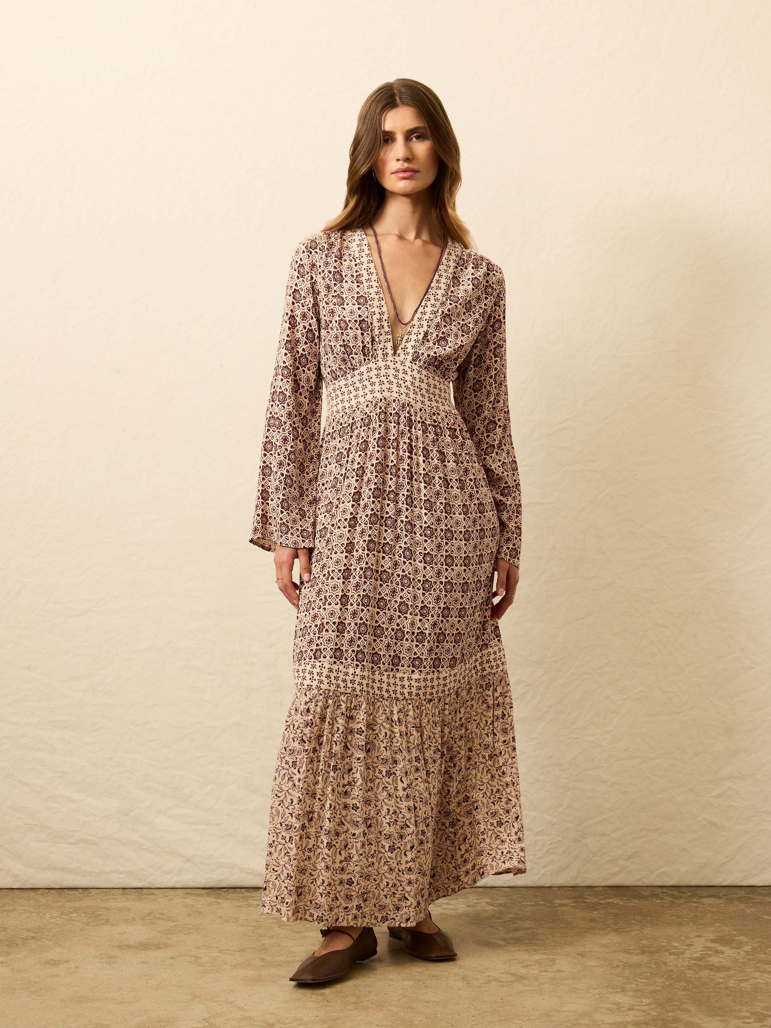 Dakota Dress - Sunrise Azulejos Mixed Print