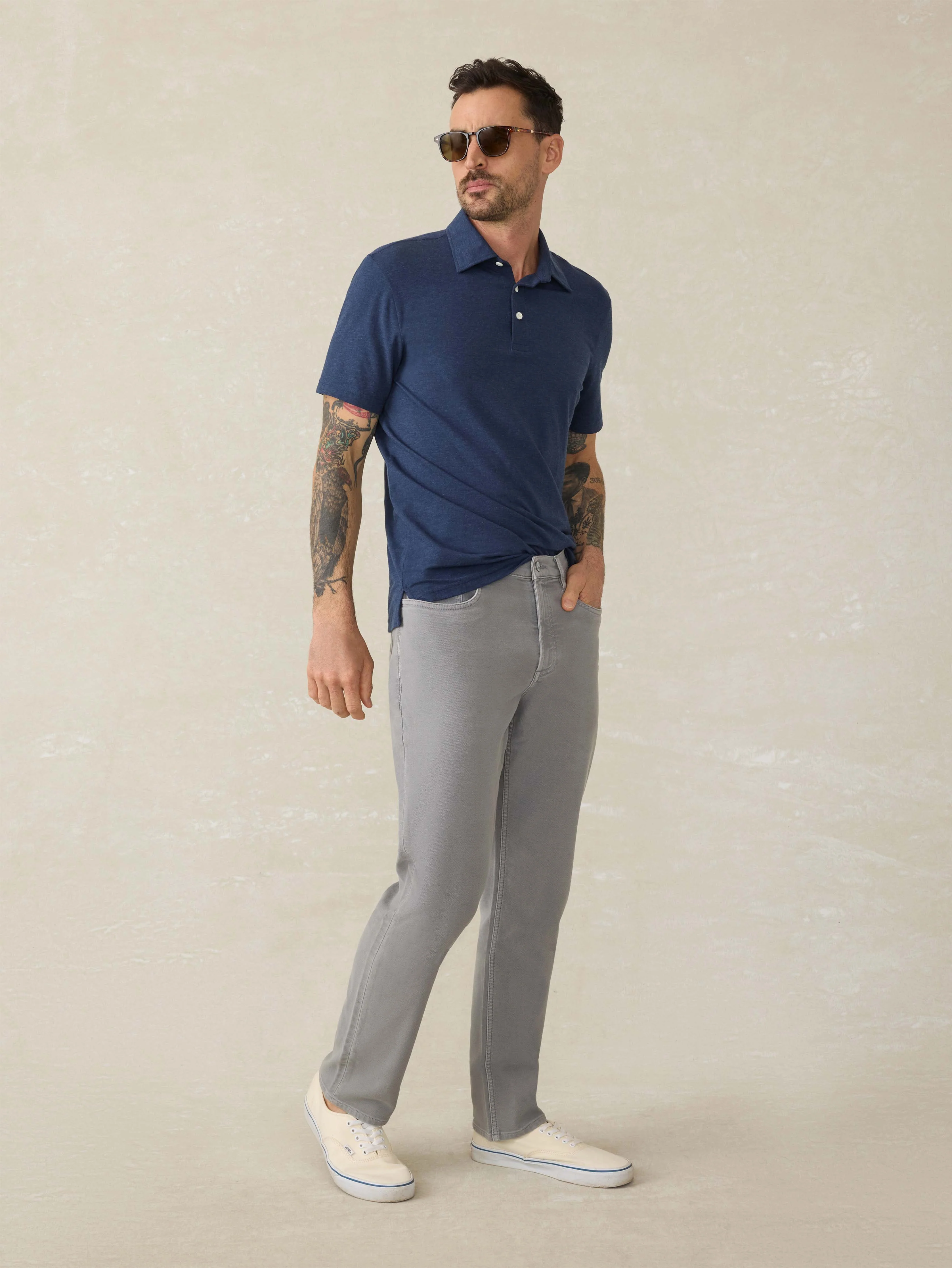 Stretch Terry 5-Pocket Pant - Iron