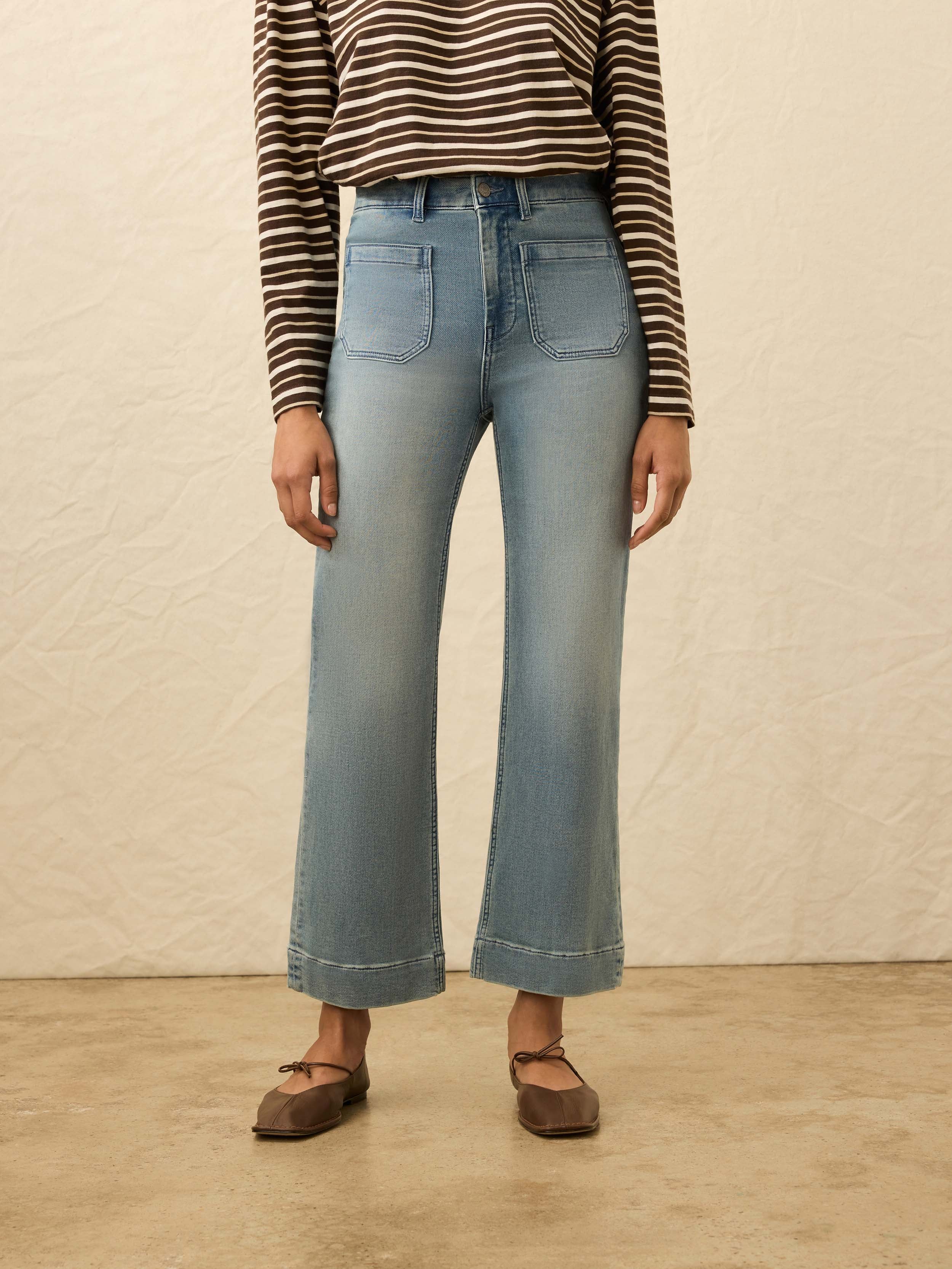 Stretch Terry Patch Pocket Ankle Pant - Eastern Shore Wash