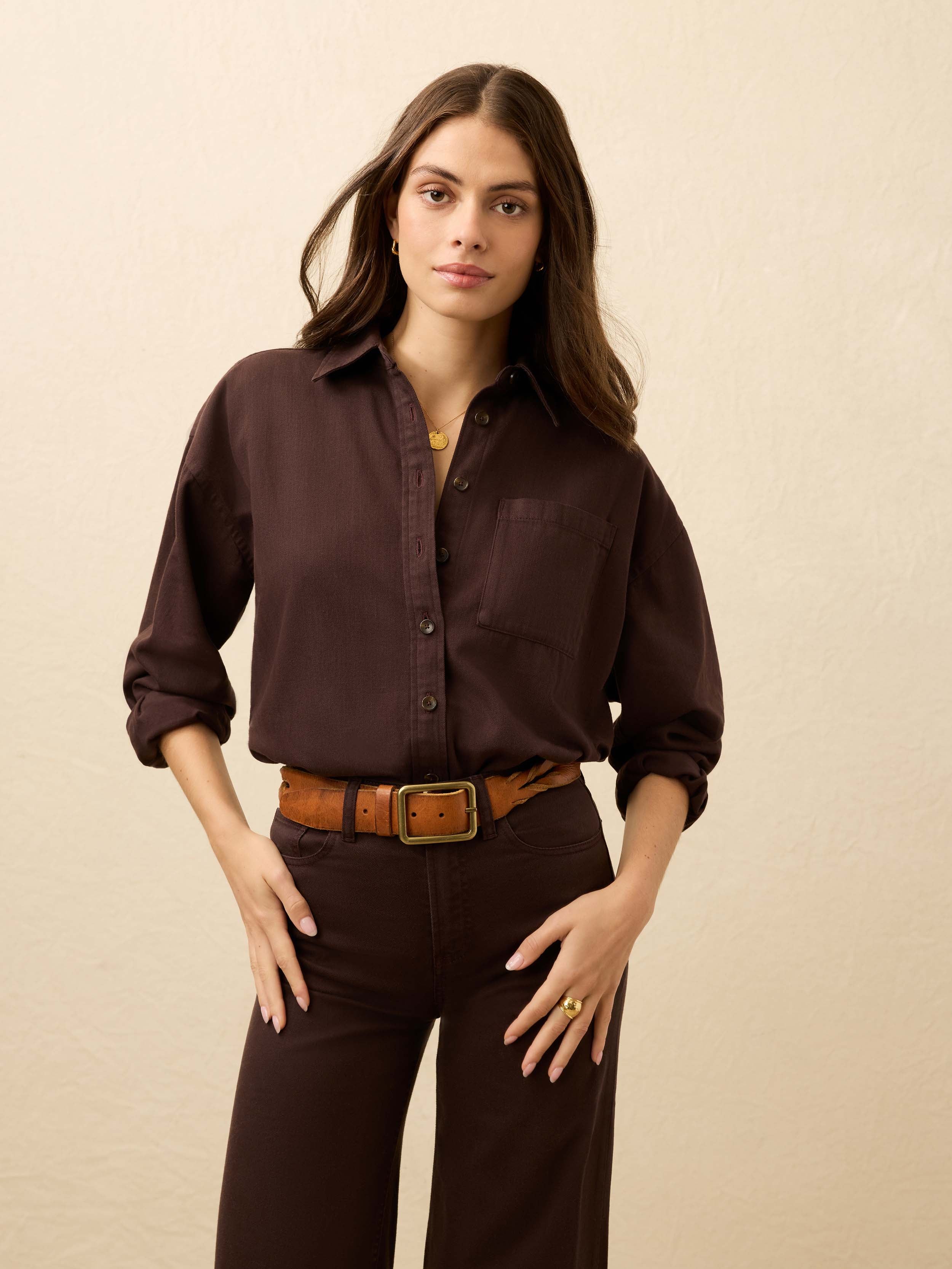Sunfair Denim Shirt - Chocolate Brown