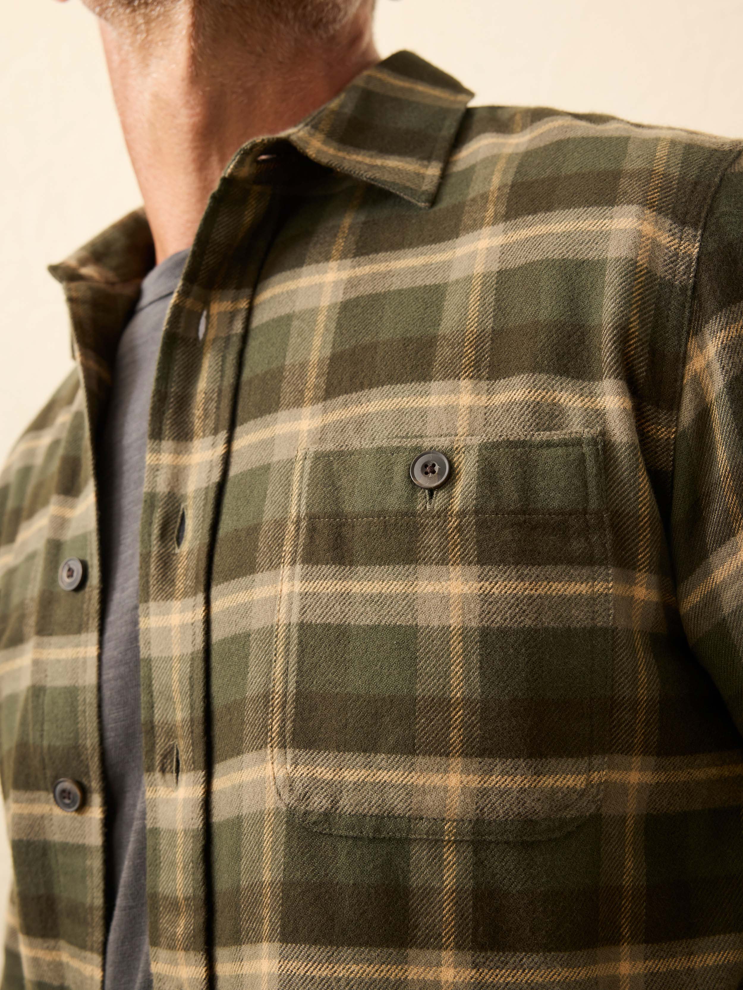 Heirloom Portuguese Flannel Shirt- Garrett Verde Plaid
