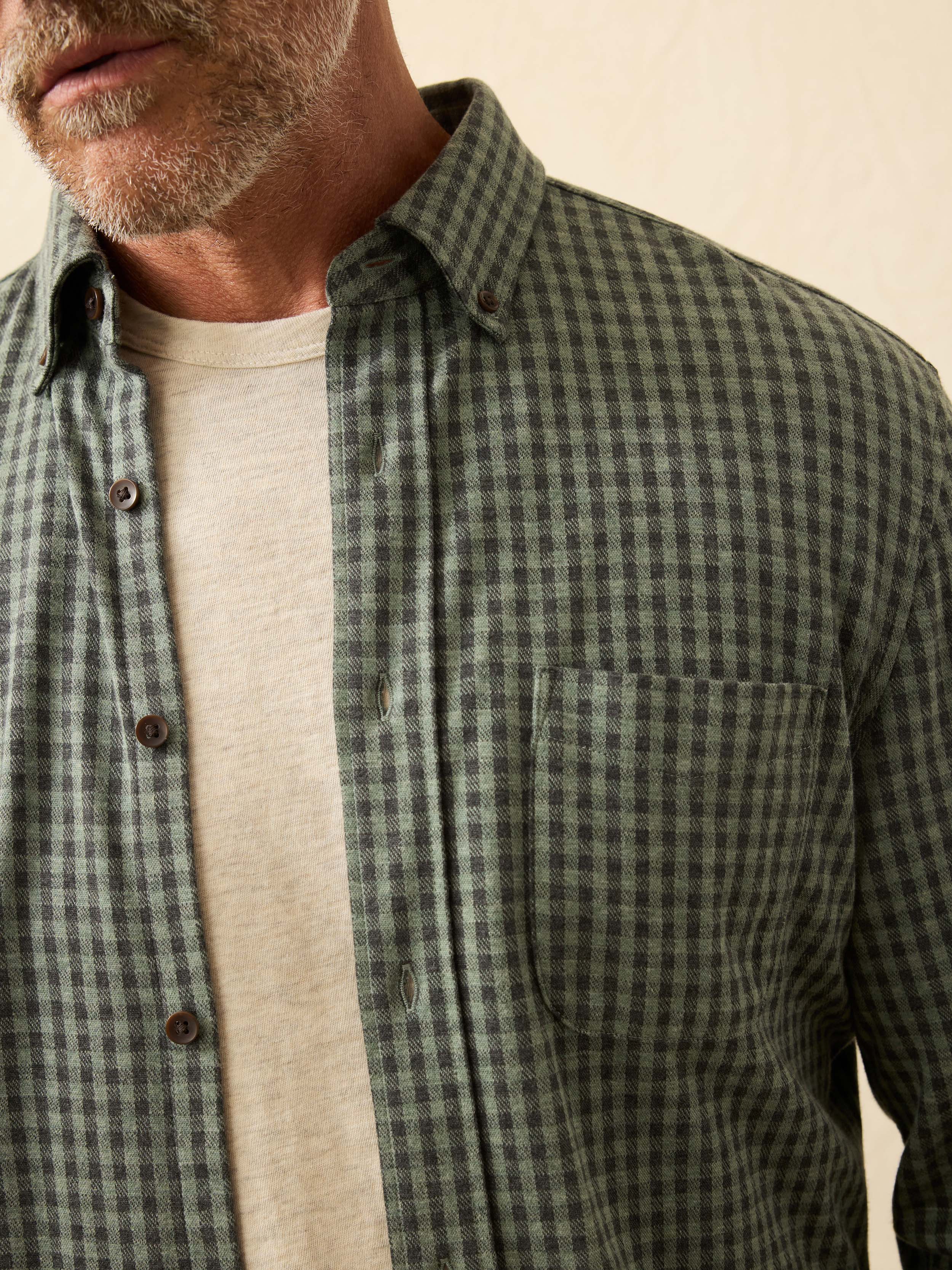 Coastline Knit Shirt - Forest Road Gingham