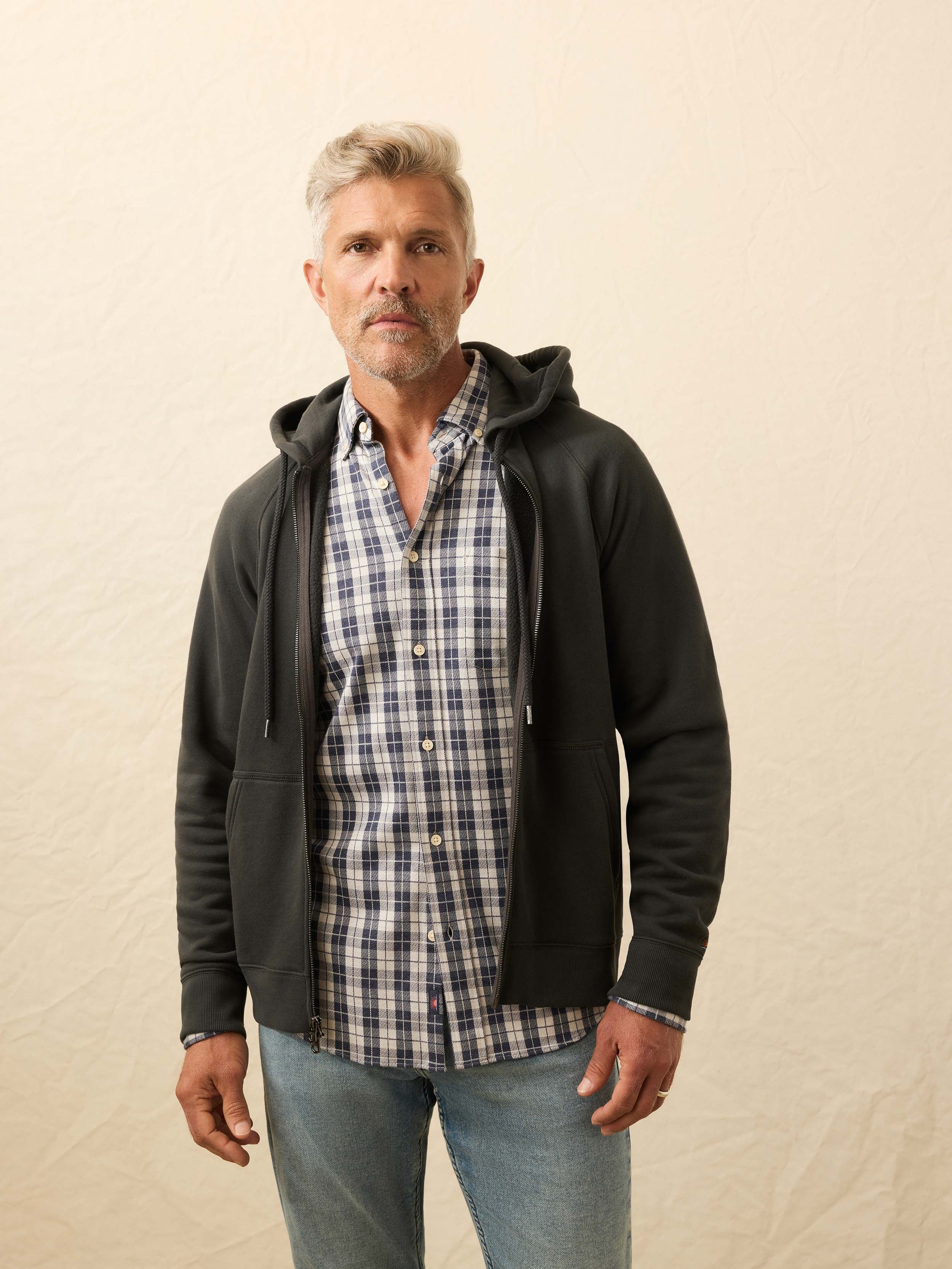 High Standard Fleece Zip Hoodie - Mountain Black