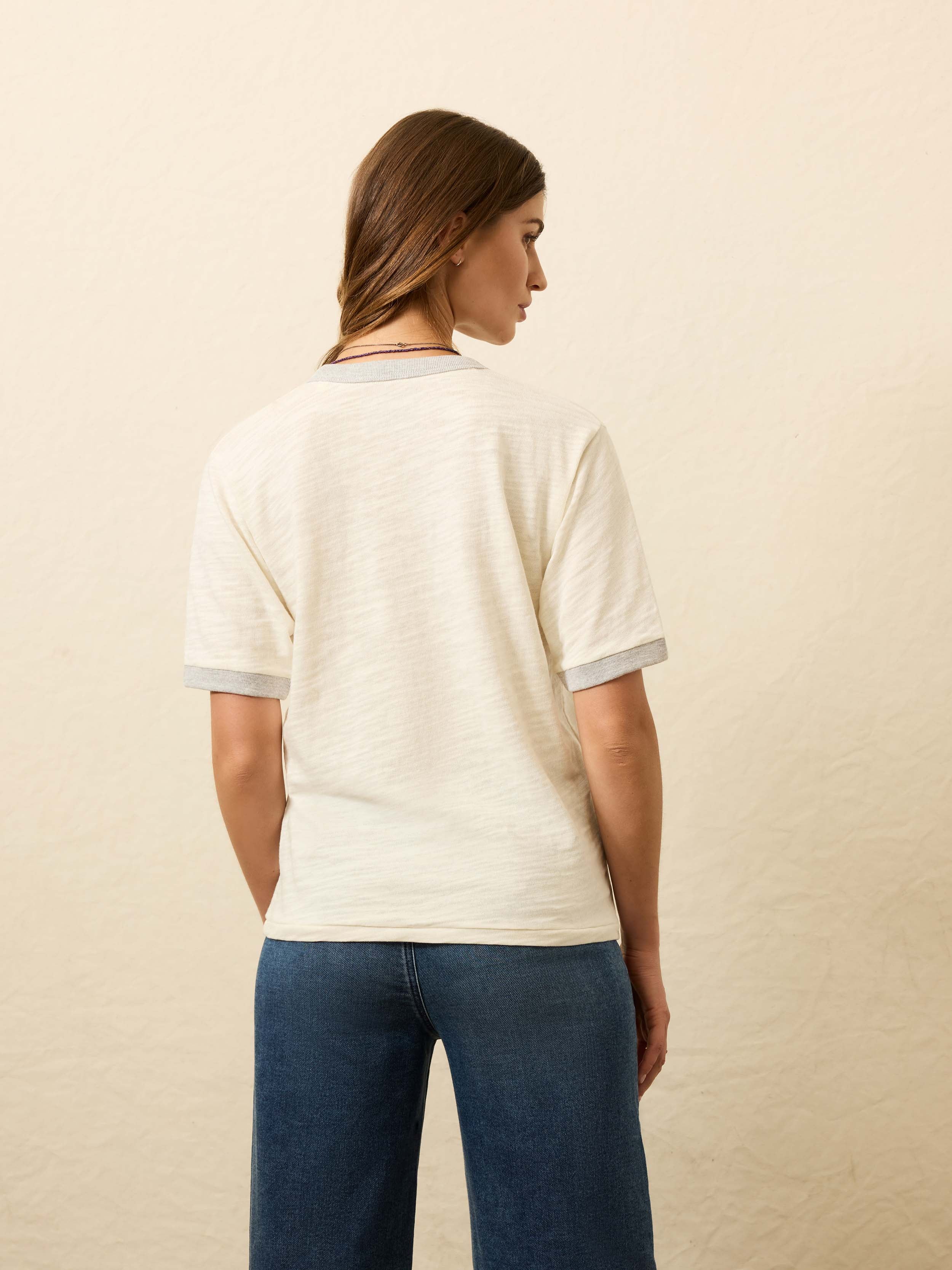 Sunwashed Slub Camp Tee - Egret