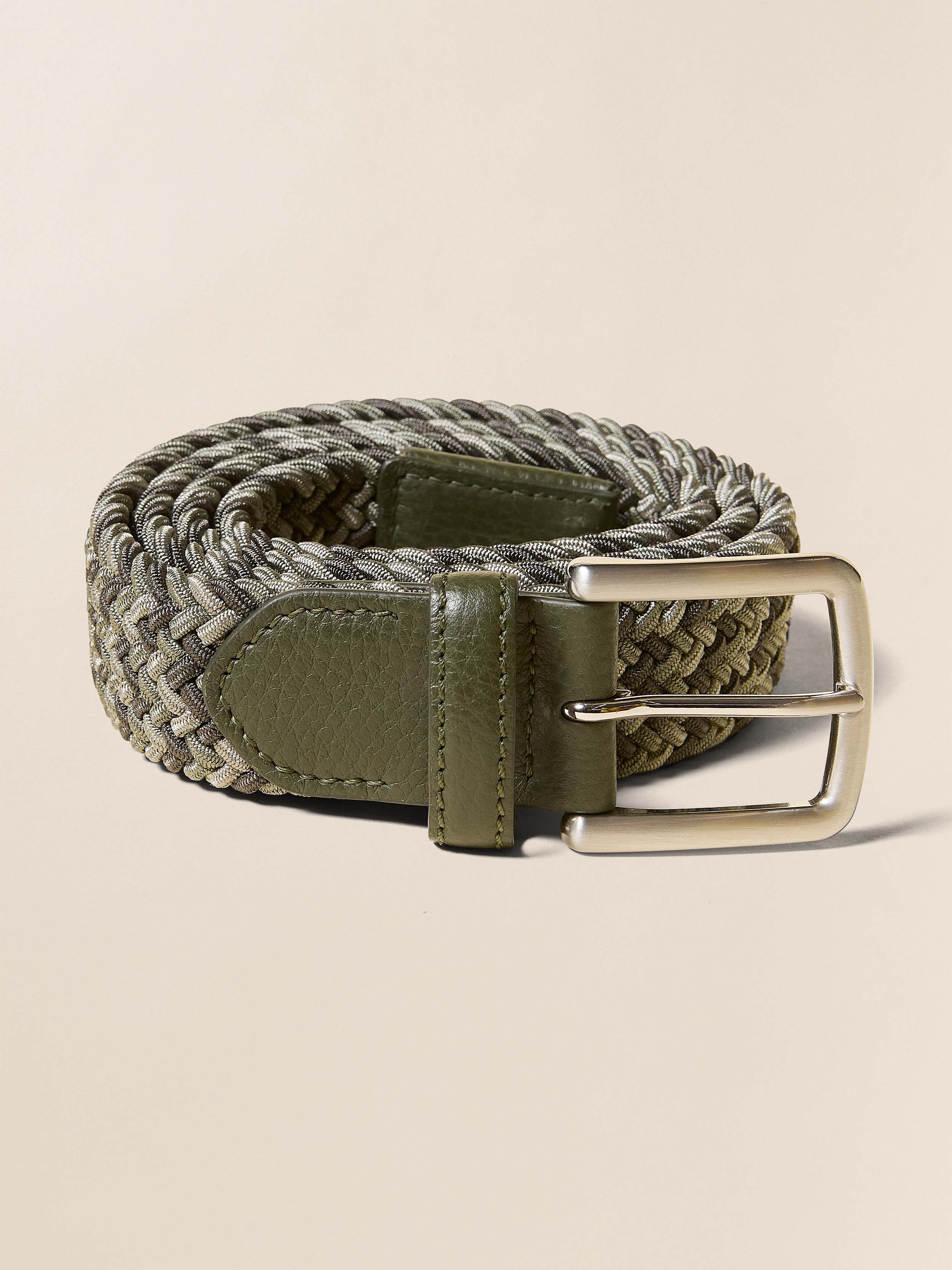Men's Stretch Woven Belt - Green Multi