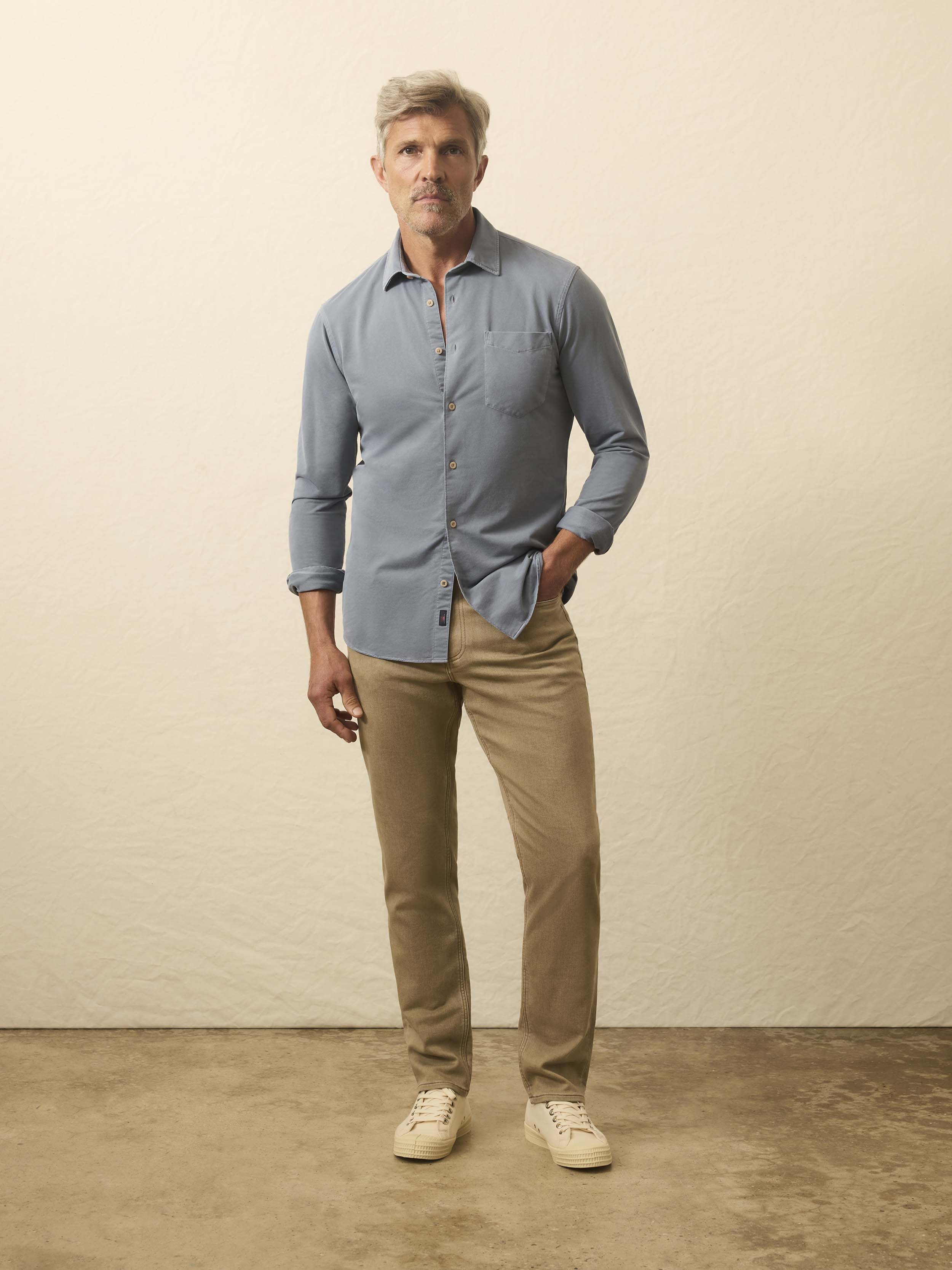 Long-Sleeve Costa Pique Shirt - Sea Cavern