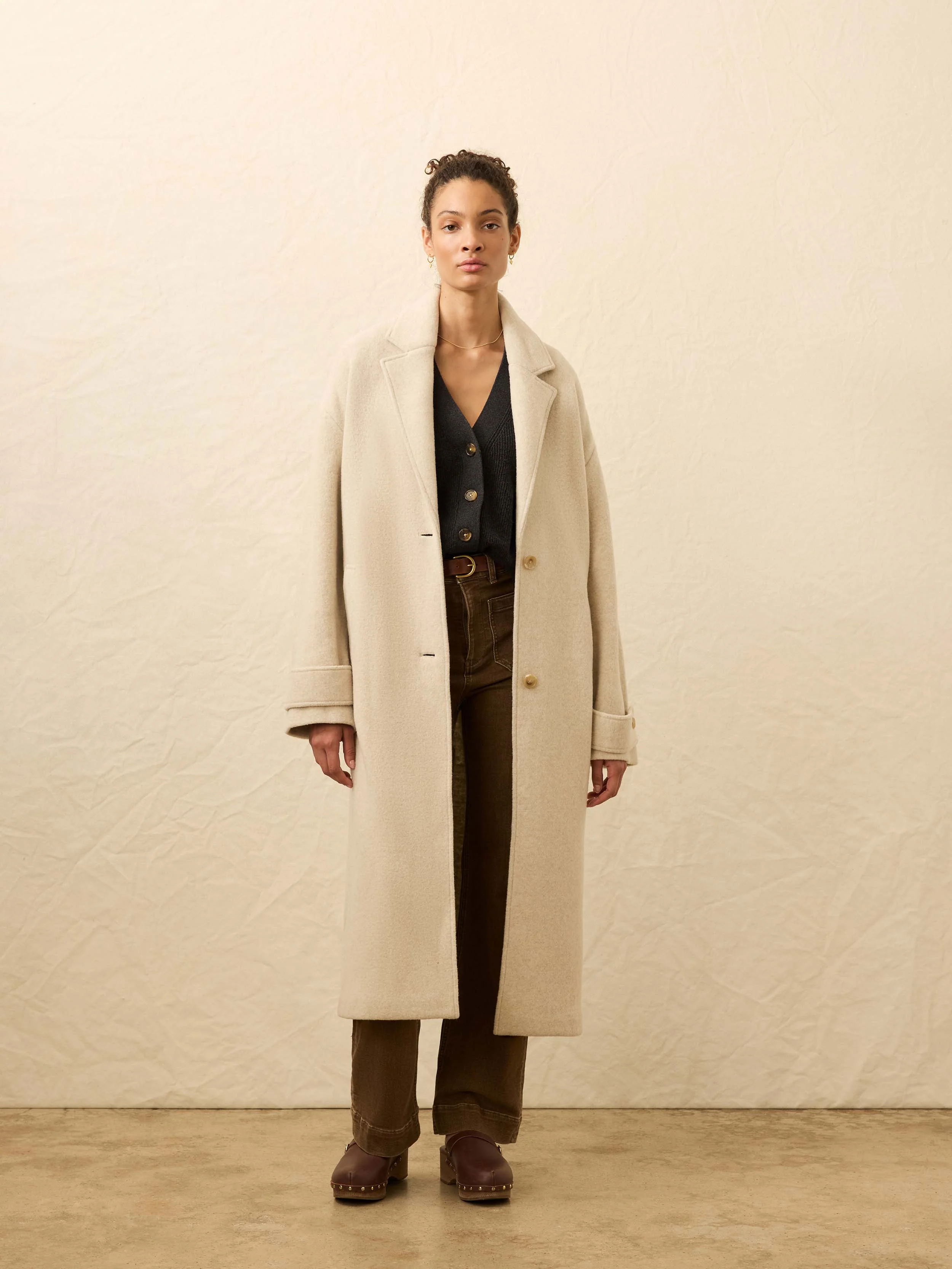 Atlantic Knit Coat - Oat Melange