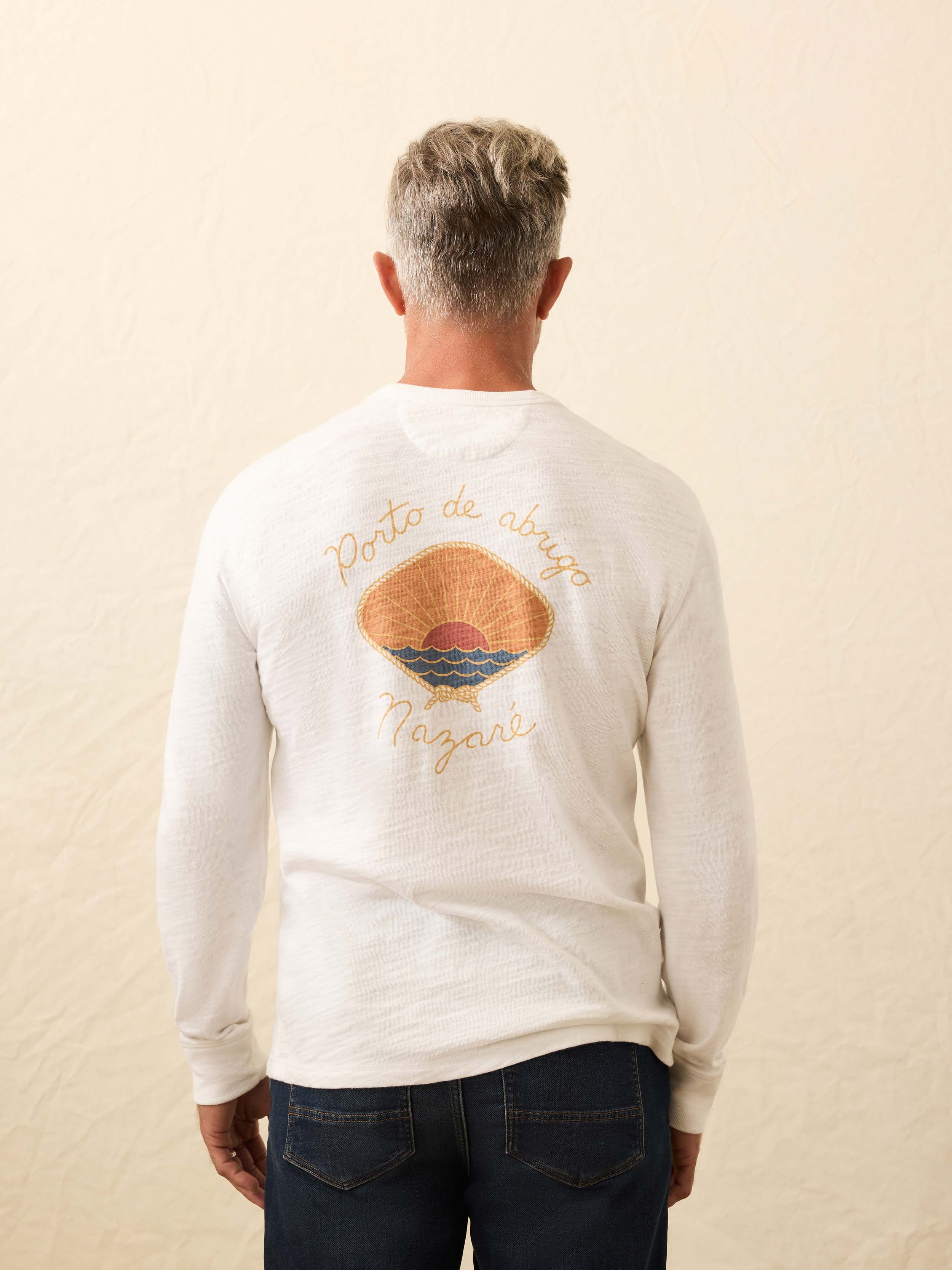 Nazare Sunwashed Slub Crew - White