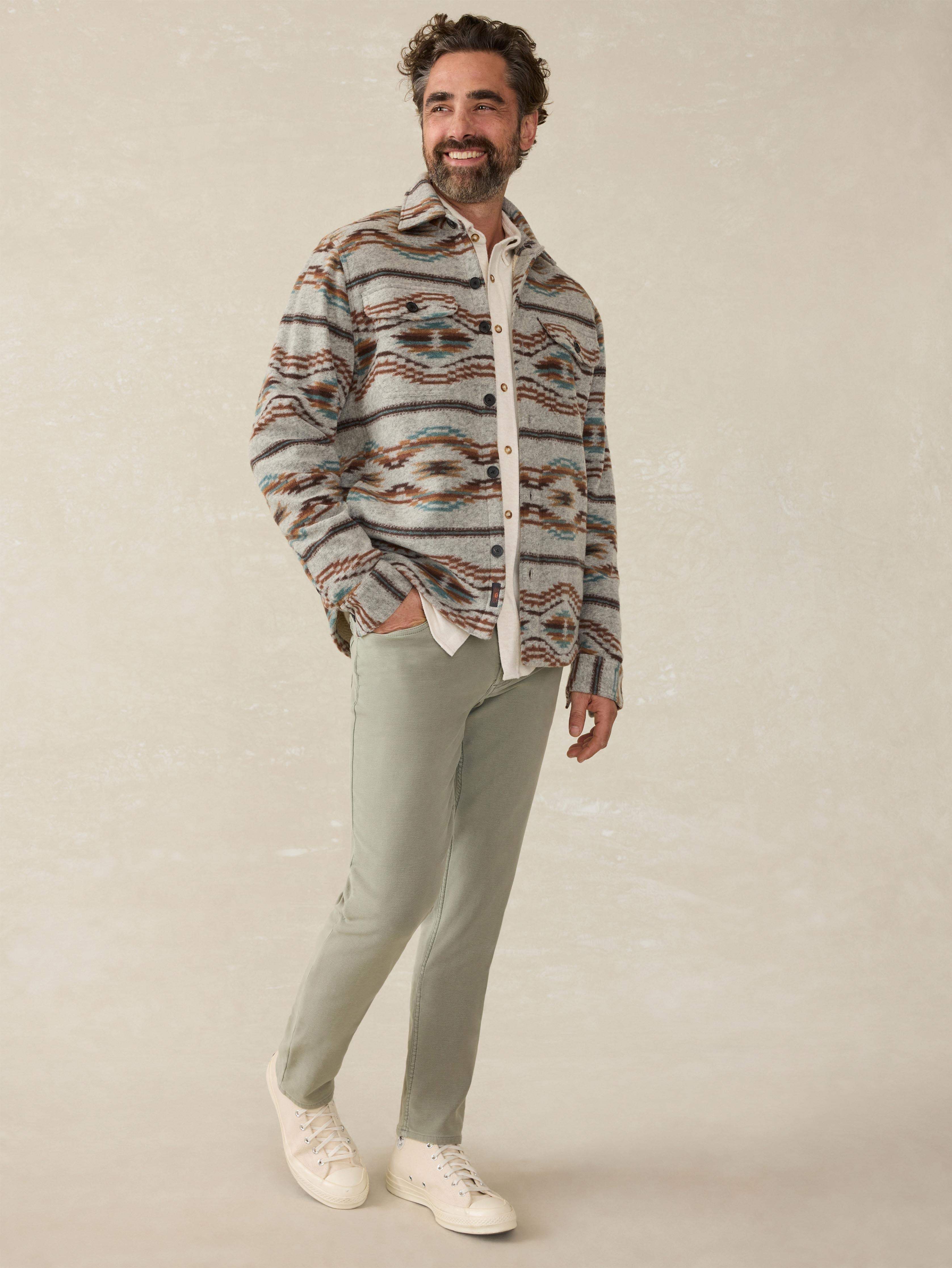 Stretch Terry 5-Pocket Athletic Fit Pant - Faded Olive