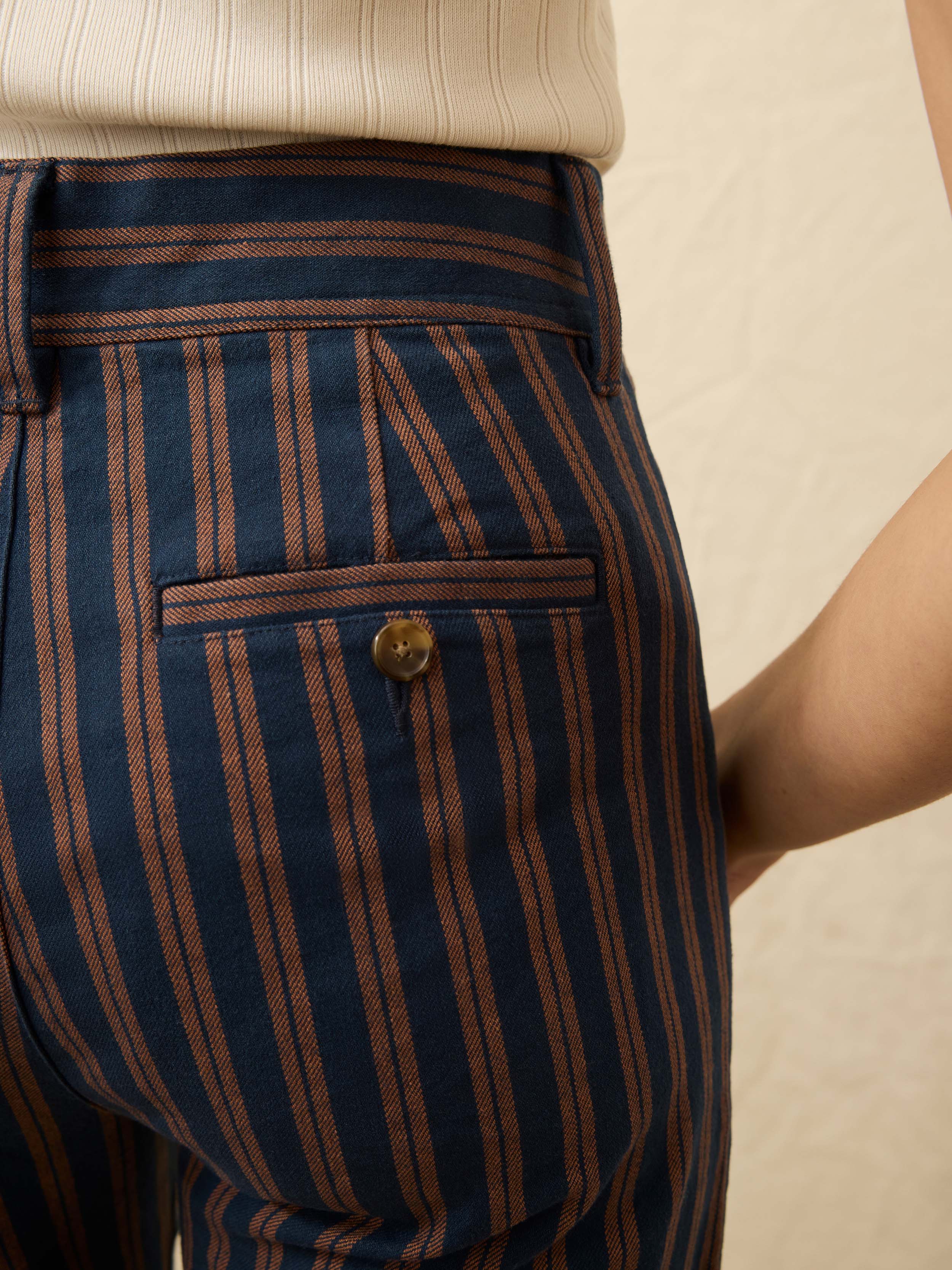 Twill Tide Slim Straight Pant - Midnight Shore Stripe