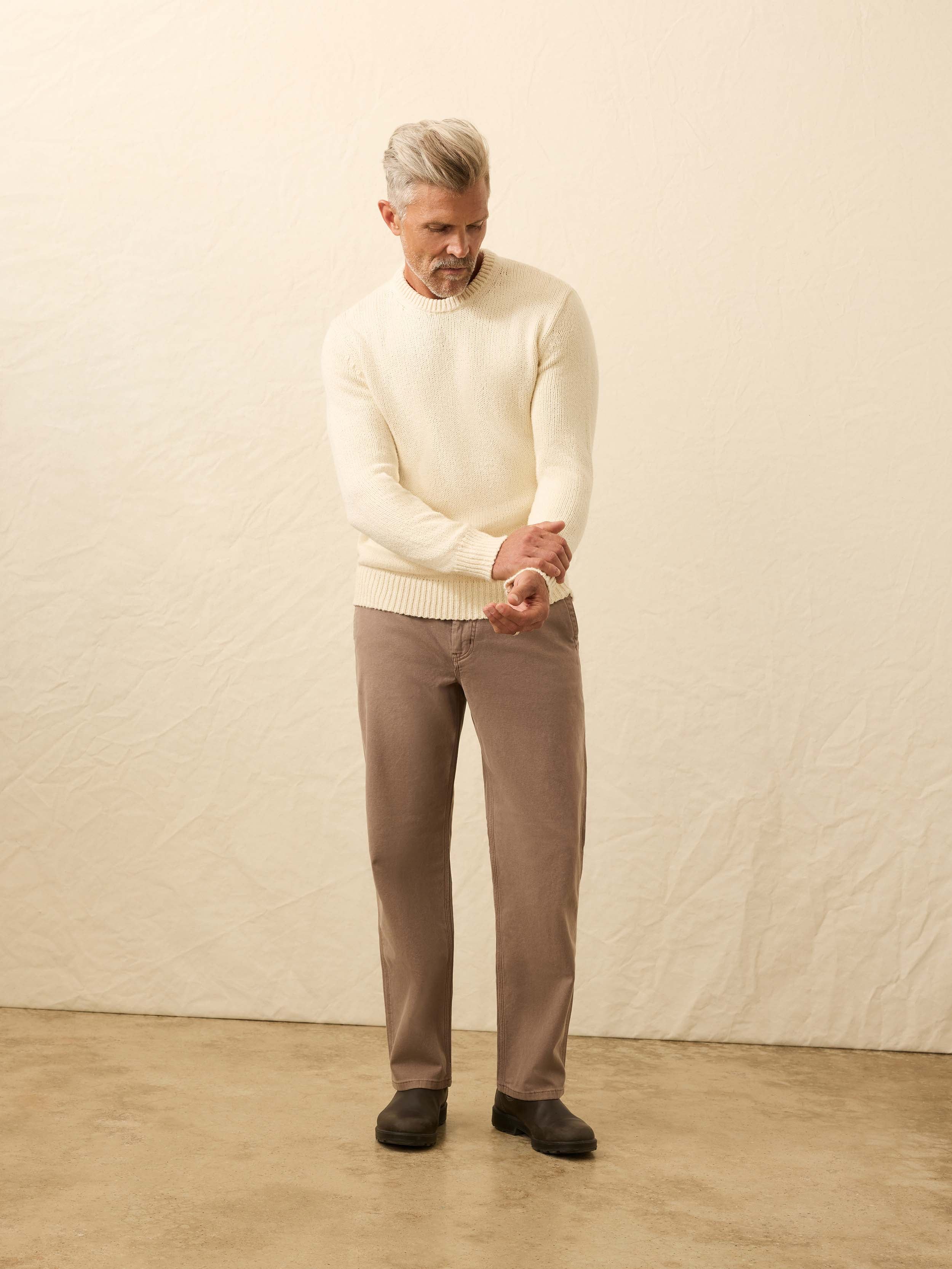Heirloom Cotton Crewneck Sweater - Bone